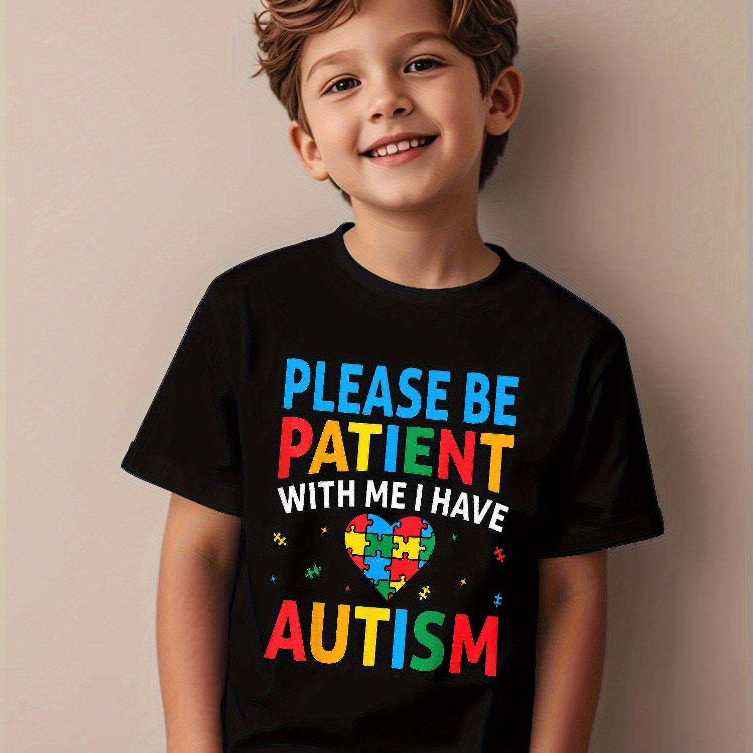 TEMU Please , I Have Autism Cognitive Children's T-shirt Children's T-shirt