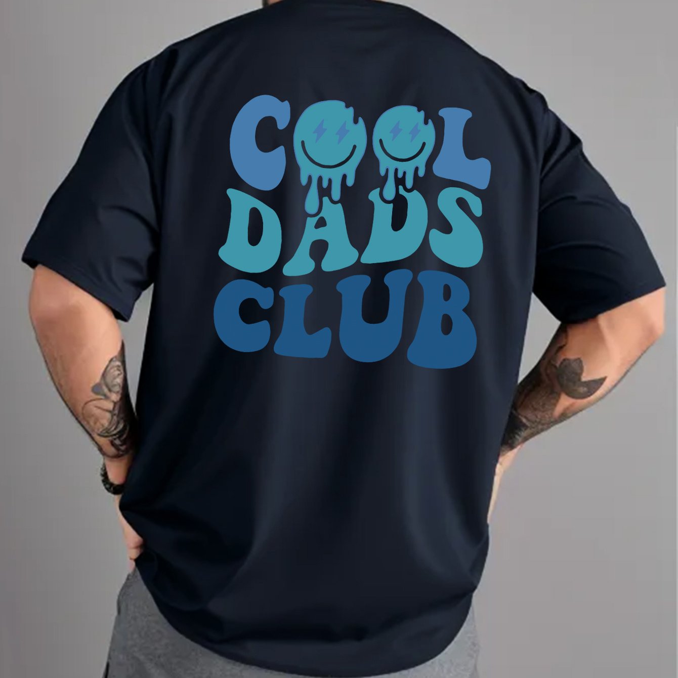 E-shop Herren-Stilvolles Blaues Club Letter Lightning Print, Leichtes und Bequemes T-Shirt – Geschenk für Vater oder Freund, Weihnachtsgeschenk,