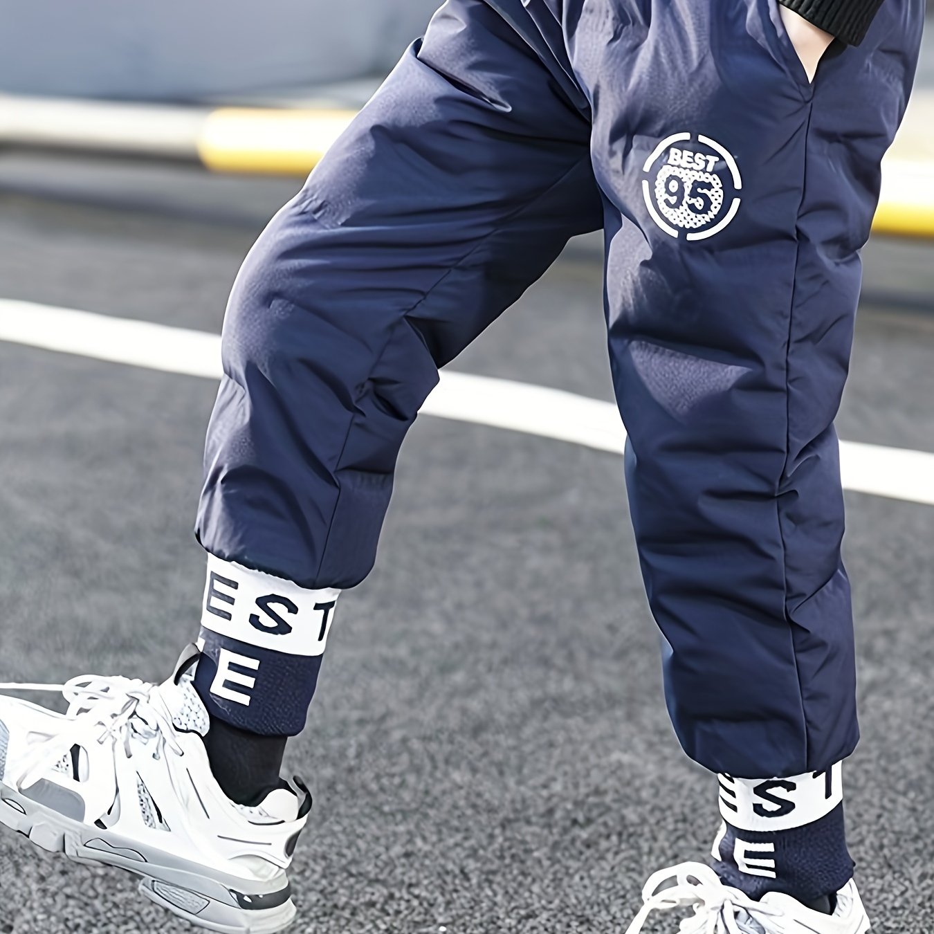 Boys' Winter Pants For Middle To Older Toddlers, Quilted With Padding, -lined, Thickened And Warm, Fashionable And Versatile, Pants, Thickened Trousers, Perfect For Outdoor