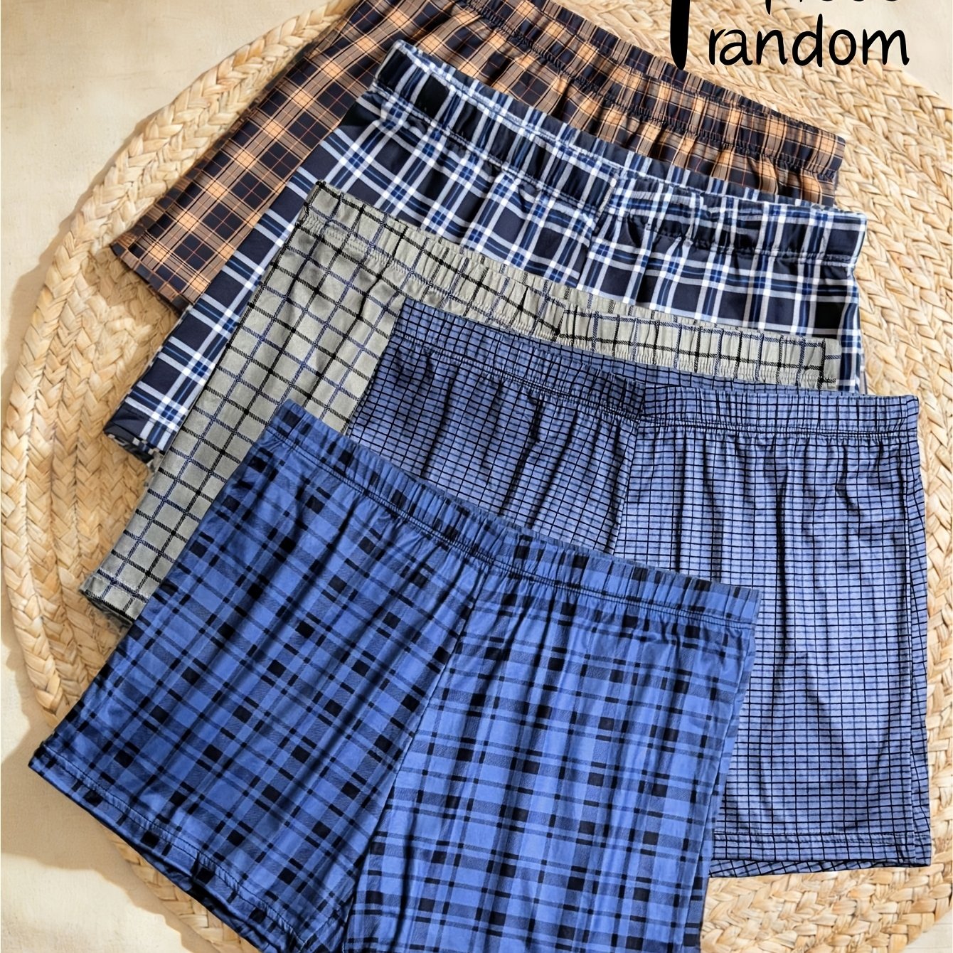 TEMU Random 1pc Men's Pattern Lounge Shorts Breathable Fabric Men Underwear Fashionable And Simple Men's Boxer