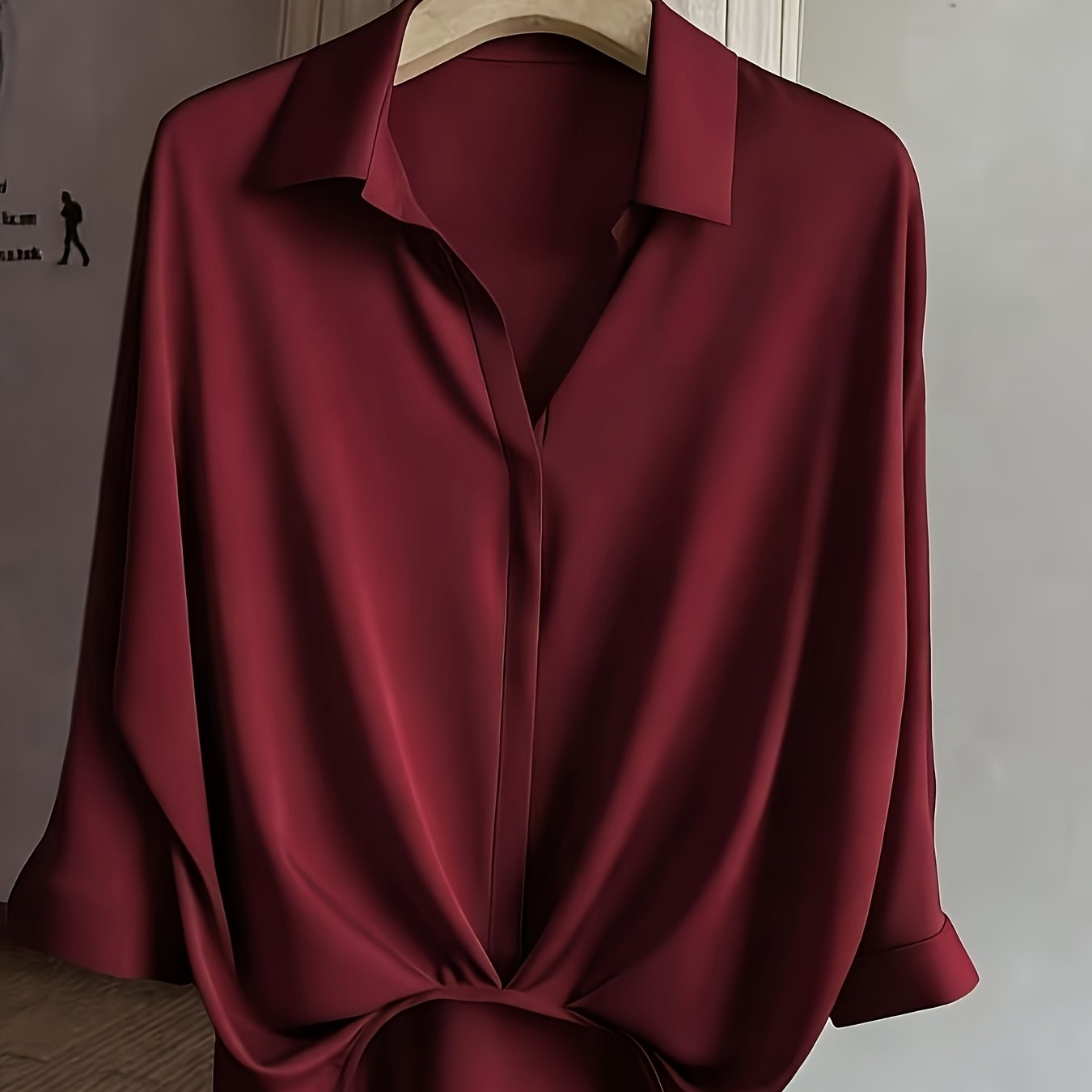 TEMU Zd1109011 New Women's Elegant Casual 3/4 Sleeve Hem Top Shirt