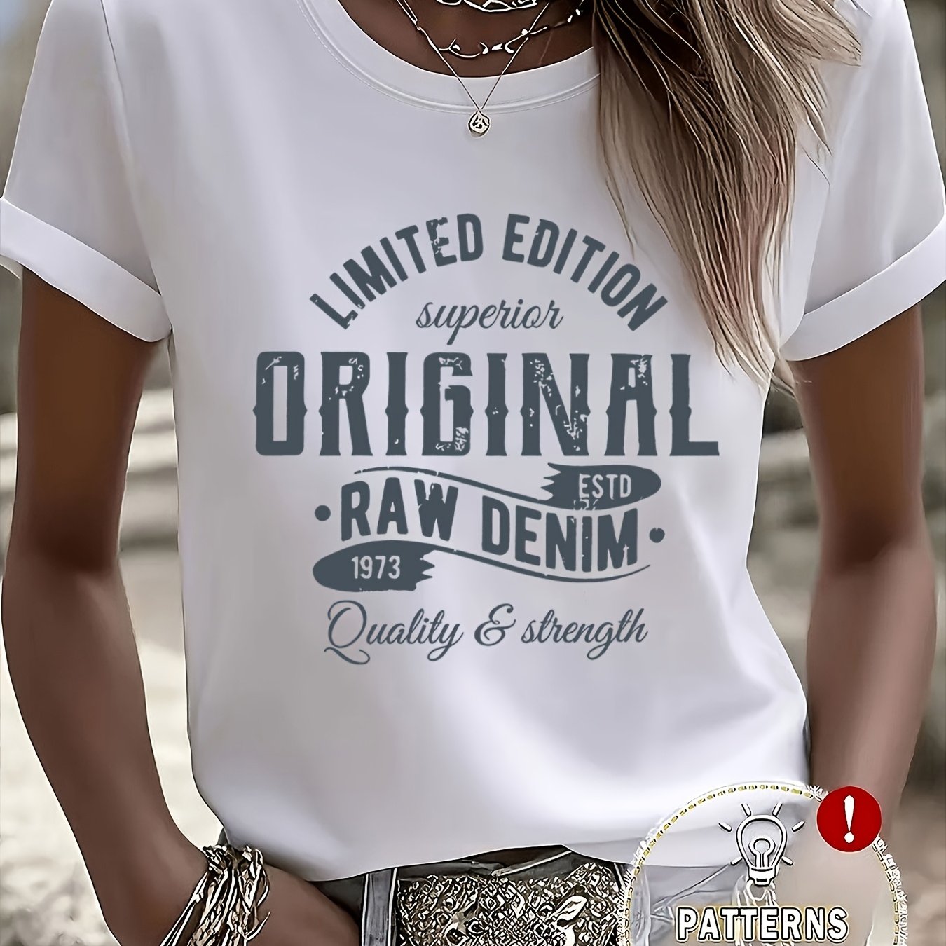 TEMU English Printed Women's Top, Style Suitable For Daily Wear