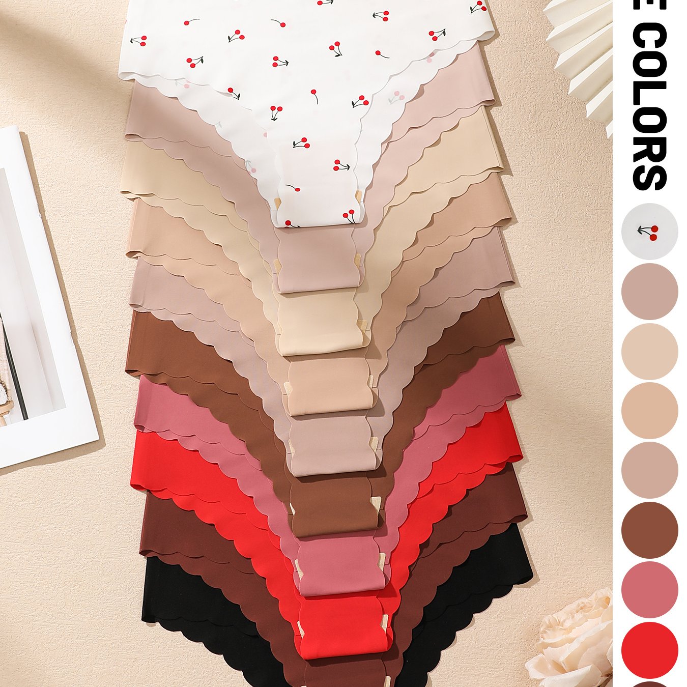 TEMU Paquete de 10 bragas sin costuras para mujer, ropa interior y , diseño estampado y de color liso