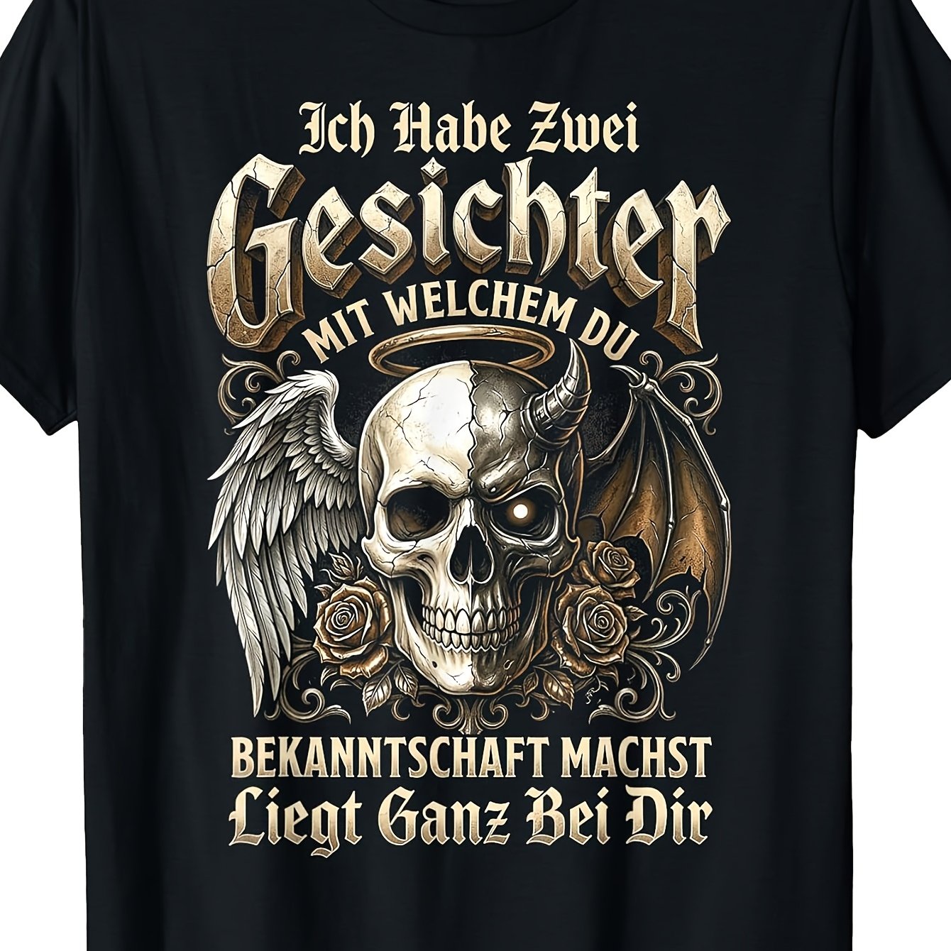 Zwei Gesichter Spruch Engel Teufel Sarkasmus T-shirt 4 Men's T-shirt Unique Perfect For Home|work|outdoor|gifting (birthdays|valentine's Day|mother's Day) Small-3xl Unisex