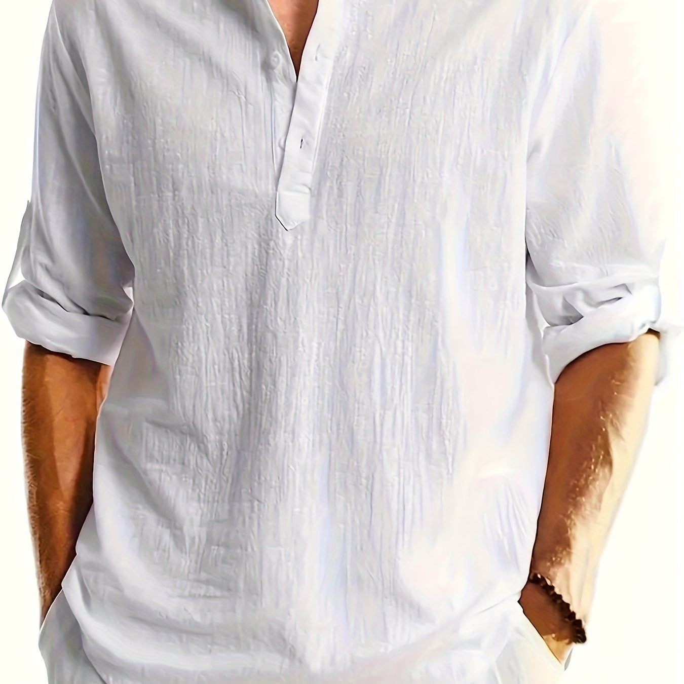Men's Plus Size Casual Henley Shirt, Regular Fit, Plus Size
