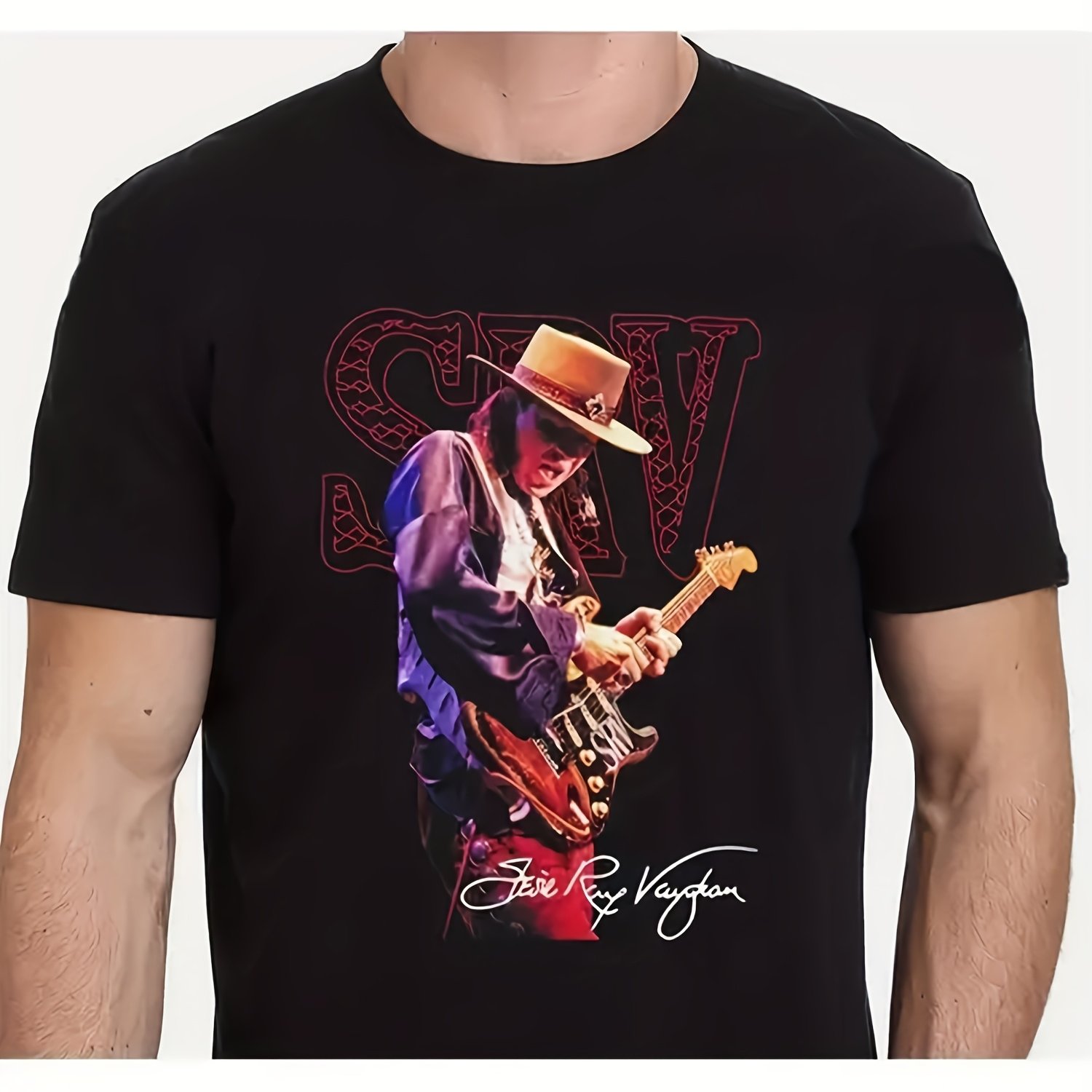 TEMU Ray T-Shirt Homme Manches Courtes Décontracté 220G pour Guitare Électrique