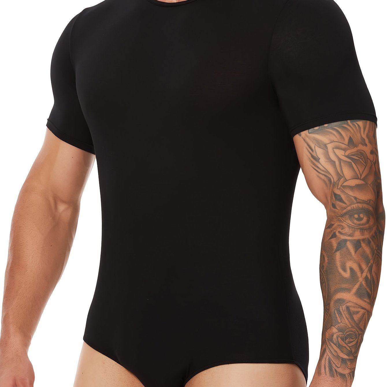 E-shop 1 Herren Kurzarm-Overall aus leichtem, hochelastischem atmungsaktivem Stoff mit Rundhalsausschnitt, ideal für Outdoor-Aktivitäten