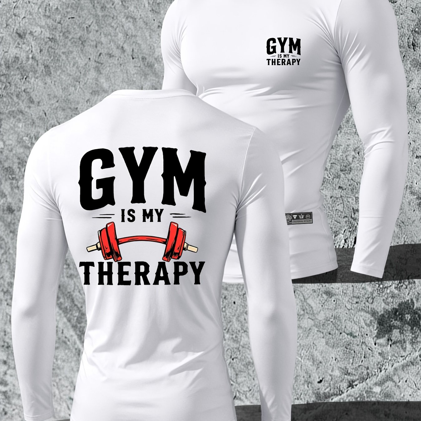 TEMU Men's Long-sleeve Printed T-shirt, Regular Fit For Spring/autumn, Outdoor Sports And Casual Long-sleeve Top