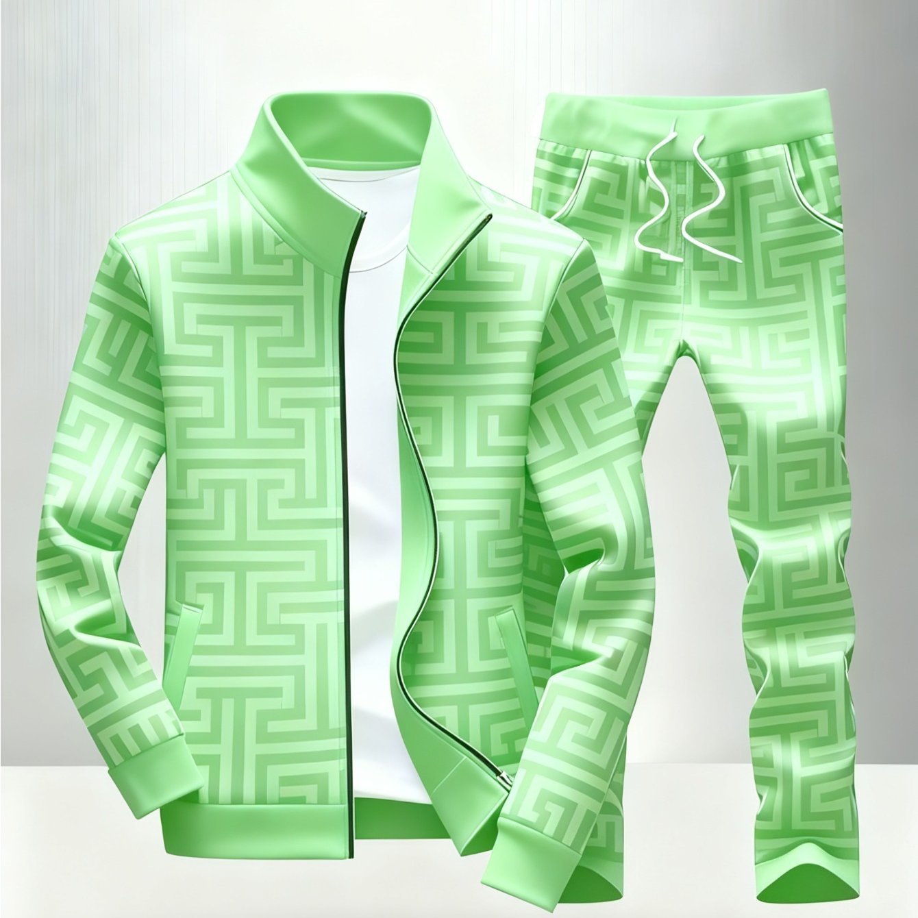 2pcs Set, New Unisex Casual Sports Zipper Jacket Long-sleeved Sweatshirt Set, 3d Pattern Casual Sports Long-sleeved Sweatshirt Casual Pants Set