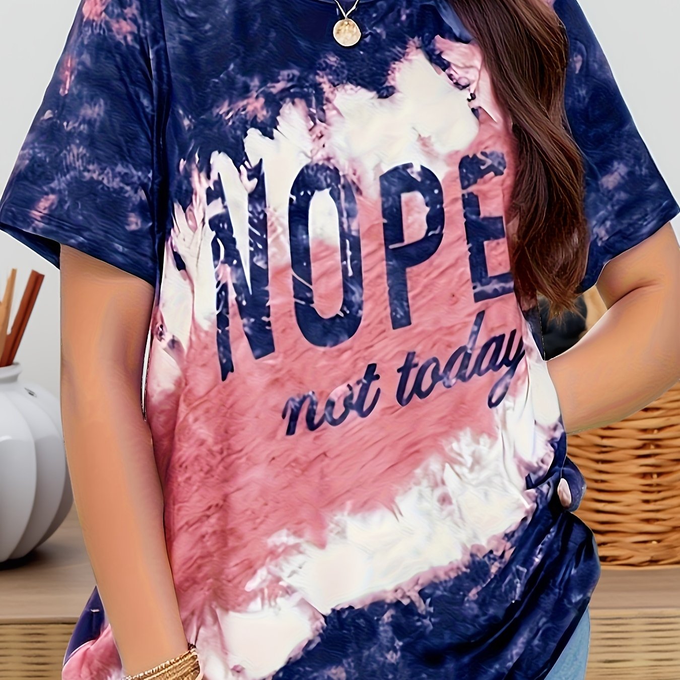 TEMU Plus Size, Women's Plus Size Short Sleeve T-shirt For Summer