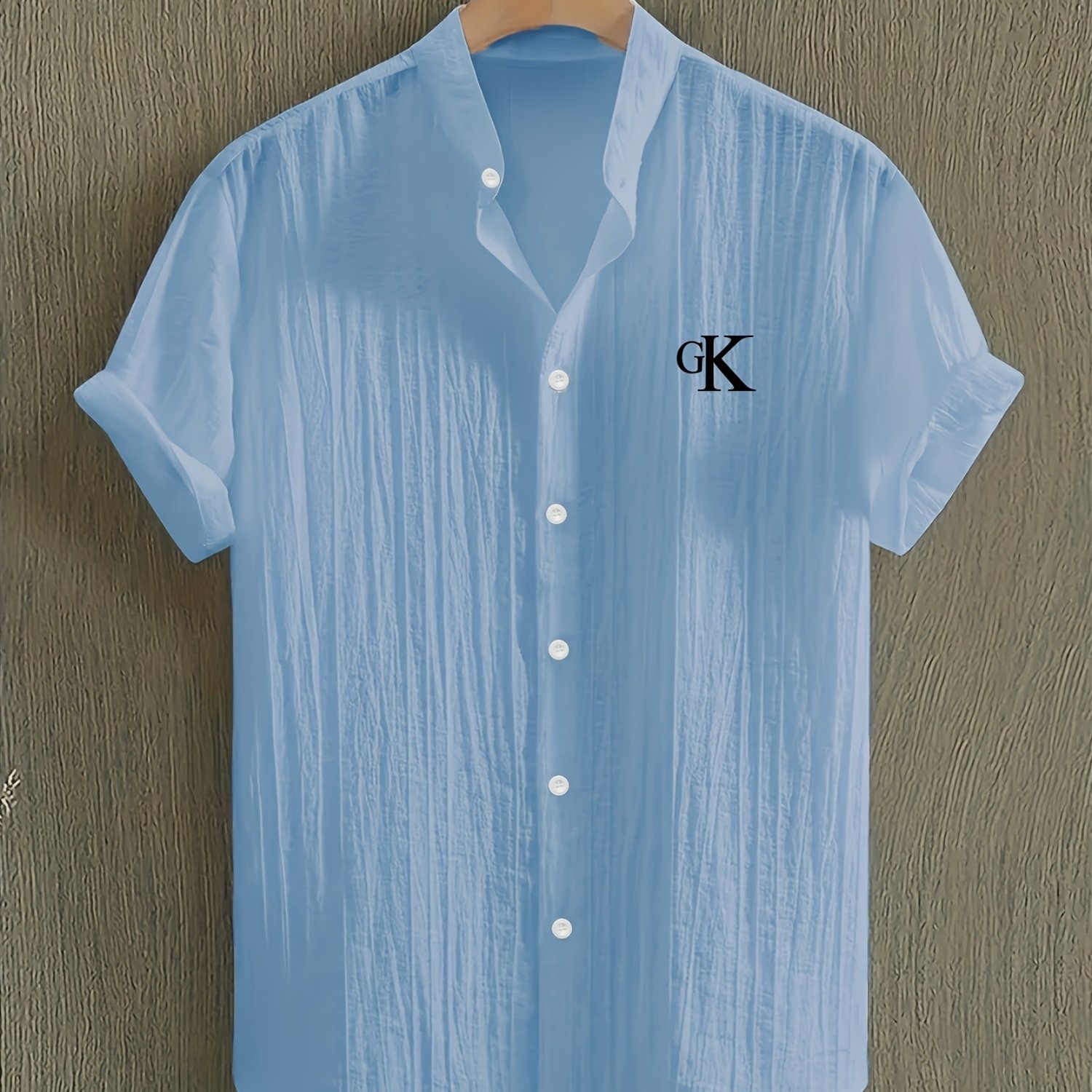 TEMU [ Mei Obm] Men's High-quality Summer Short Sleeve Open Shirt, Clothing, Geometric Pattern, Suitable For Beach Casual Outdoor Camping Fishing And