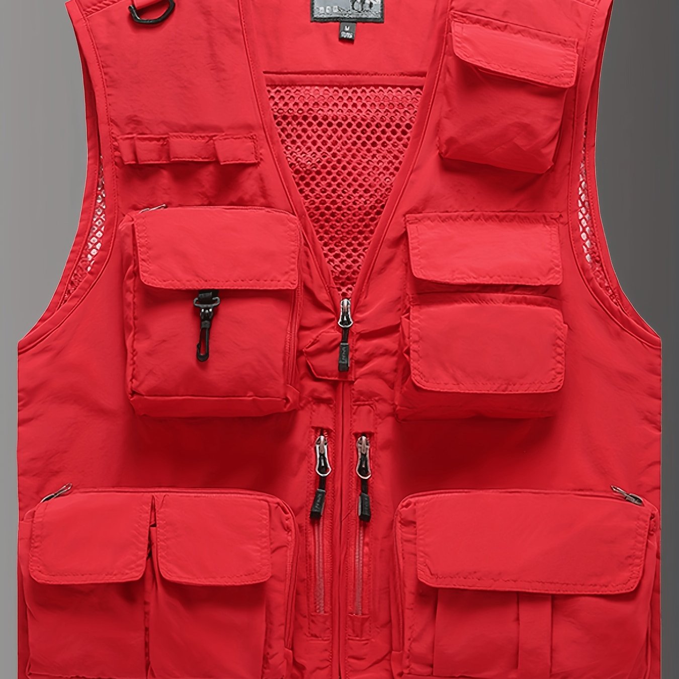 TEMU 1pc Men's Multifunctional Photography Work Vest, High-quality Nylon Fabric Is Skin-friendly And , Multi-compartment Layered Pockets   Breathable