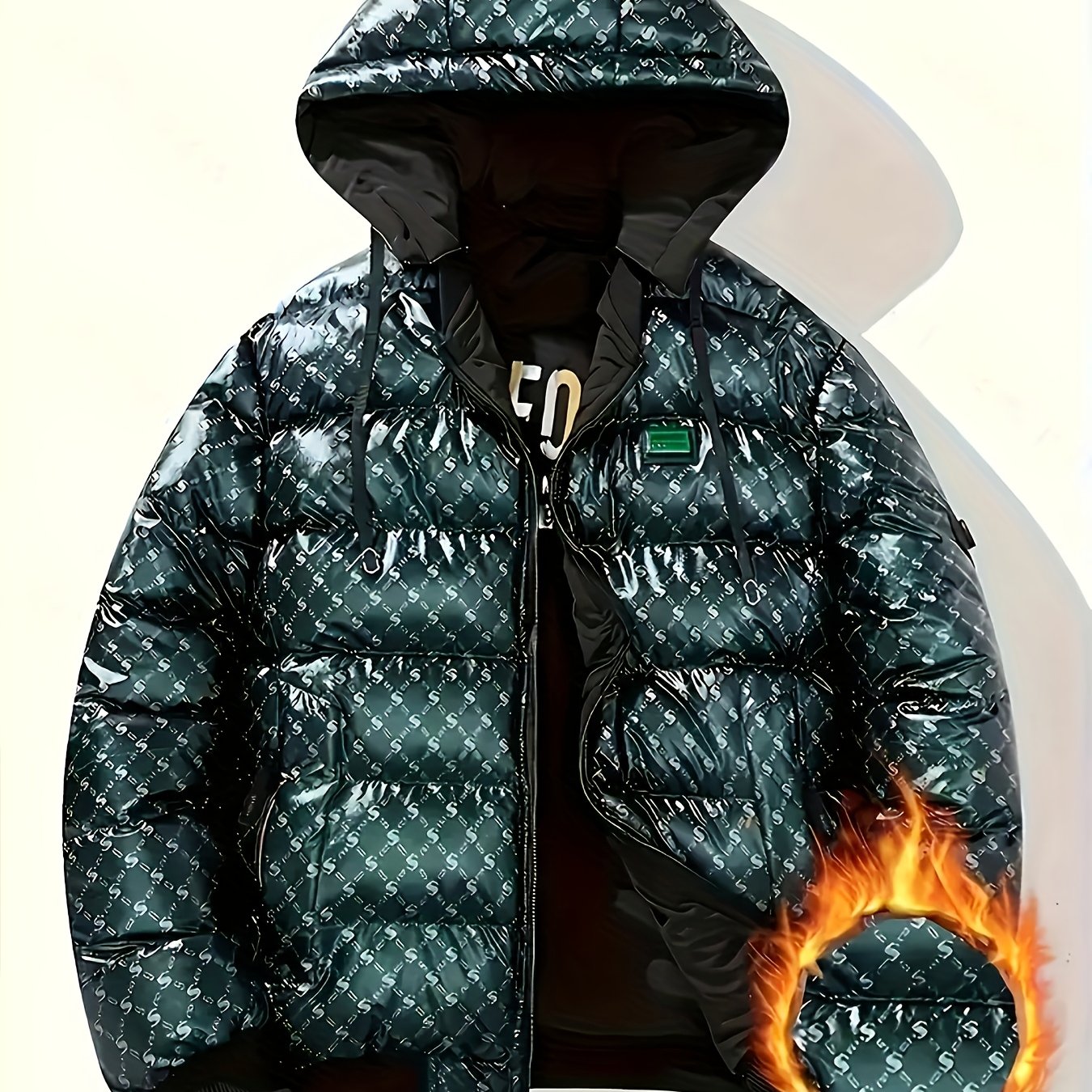 New Men\u0027s Windproof Thickened Hooded Jacket -...