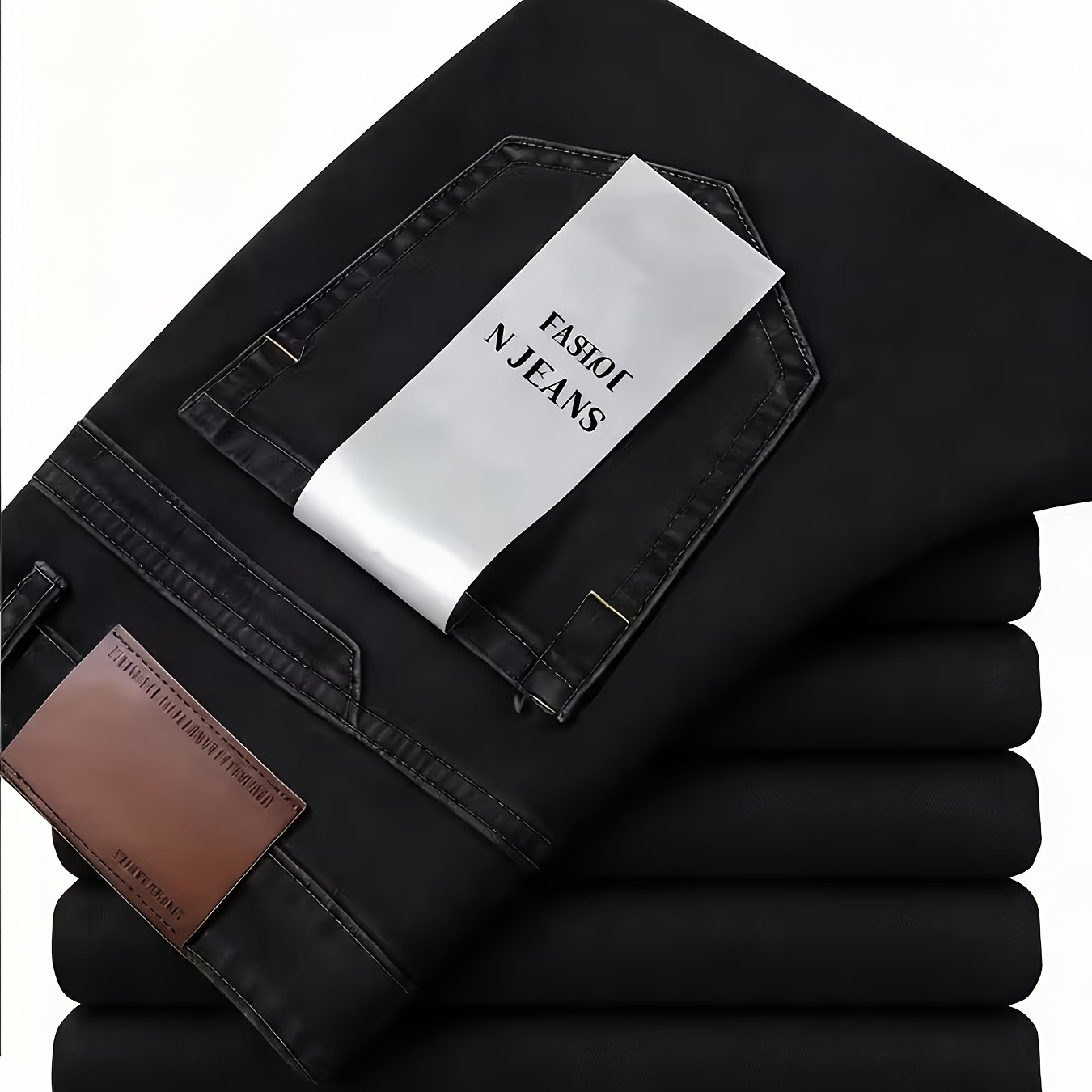 TEMU Black Jeans With Regular Fit, Designed For , Suitable For Teenagers, Suitable For Casual Business Attire, Casual Attire, Travel Essentials, And