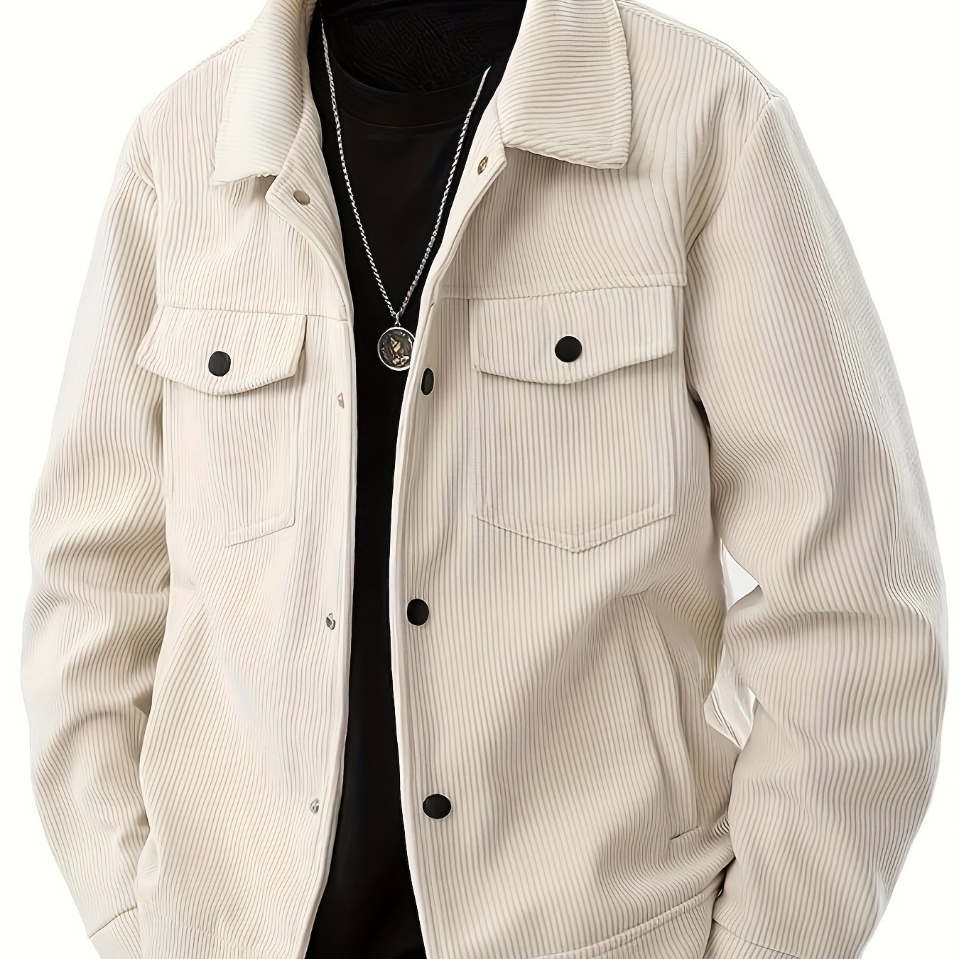 Corduroy Jacket Men's Spring Autumn Versatile Business Casual Top Fashionable Lapel Thin Workwear Jacket