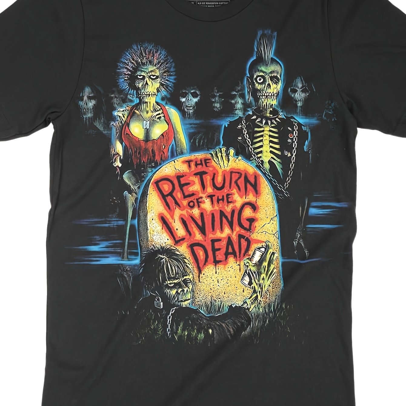 Return Of The Poster Shirt Officially Licensed Horror Suitable For Zombie Fans Ideal Halloween Celebrations Black Crew Neck 180g Pure T Shirt Sizes S To 3xl