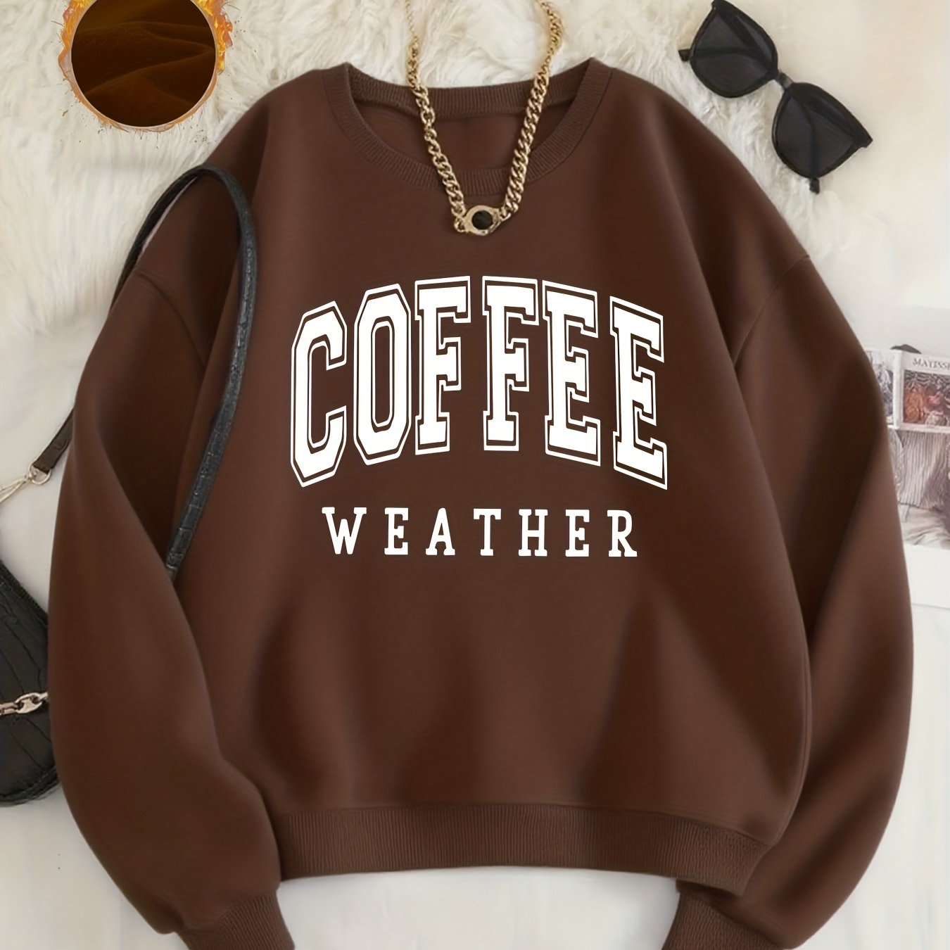 TEMU Pattern-printed Sweatshirts, Autumn And Neck Casual Sweatshirts, Women's Clothing.