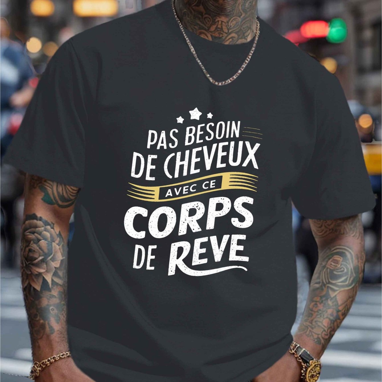 TEMU Chemise Homme à Col Rond avec Imprimé et Française - T-Shirt Léger d'Été à Motif Géométrique, Coupe Regular pour Adultes, Lavable en Machine