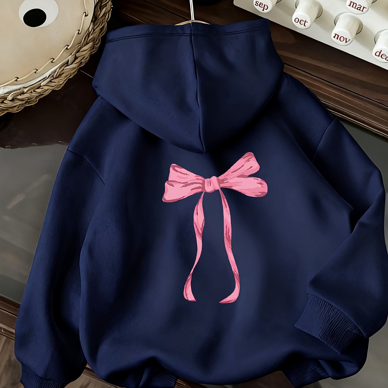 TEMU Women's Fashion Hooded Drawstring Sweatshirt, Autumn And Winter Lined, Pattern Printed Hoodie, Suitable For Autumn And Winter, Women's Clothing
