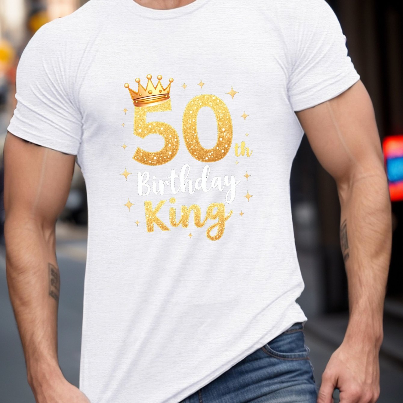 TEMU 50th Birthday Tee Shirt, Tees For Men, Casual Short Sleeve T-shirt For Summer