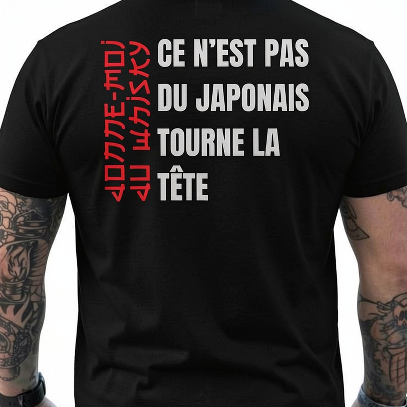 TEMU T-shirt Whisky Japonais pour Homme avec Imprimé au Dos - Shoji Convient pour - Tenue Décontractée, T-shirt à Col Rond Lavable en Machine,