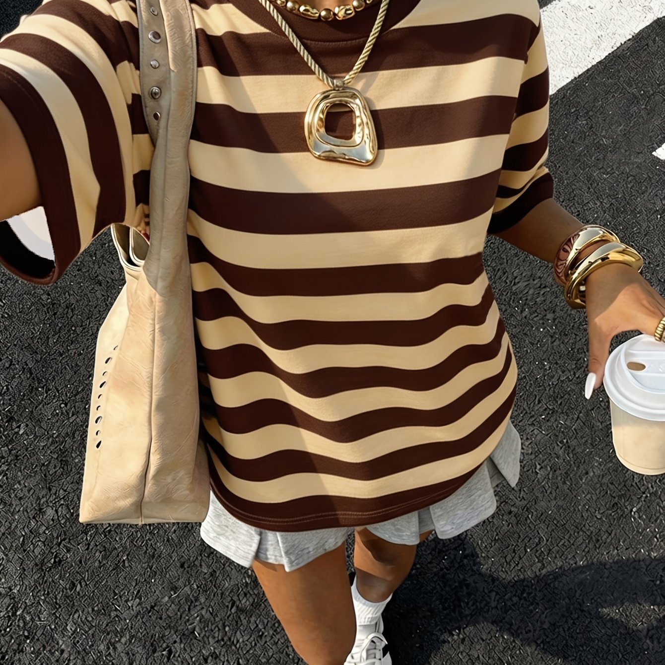 TEMU European And Trend Casual Sporty Printed Women's Short Sleeve Shirt