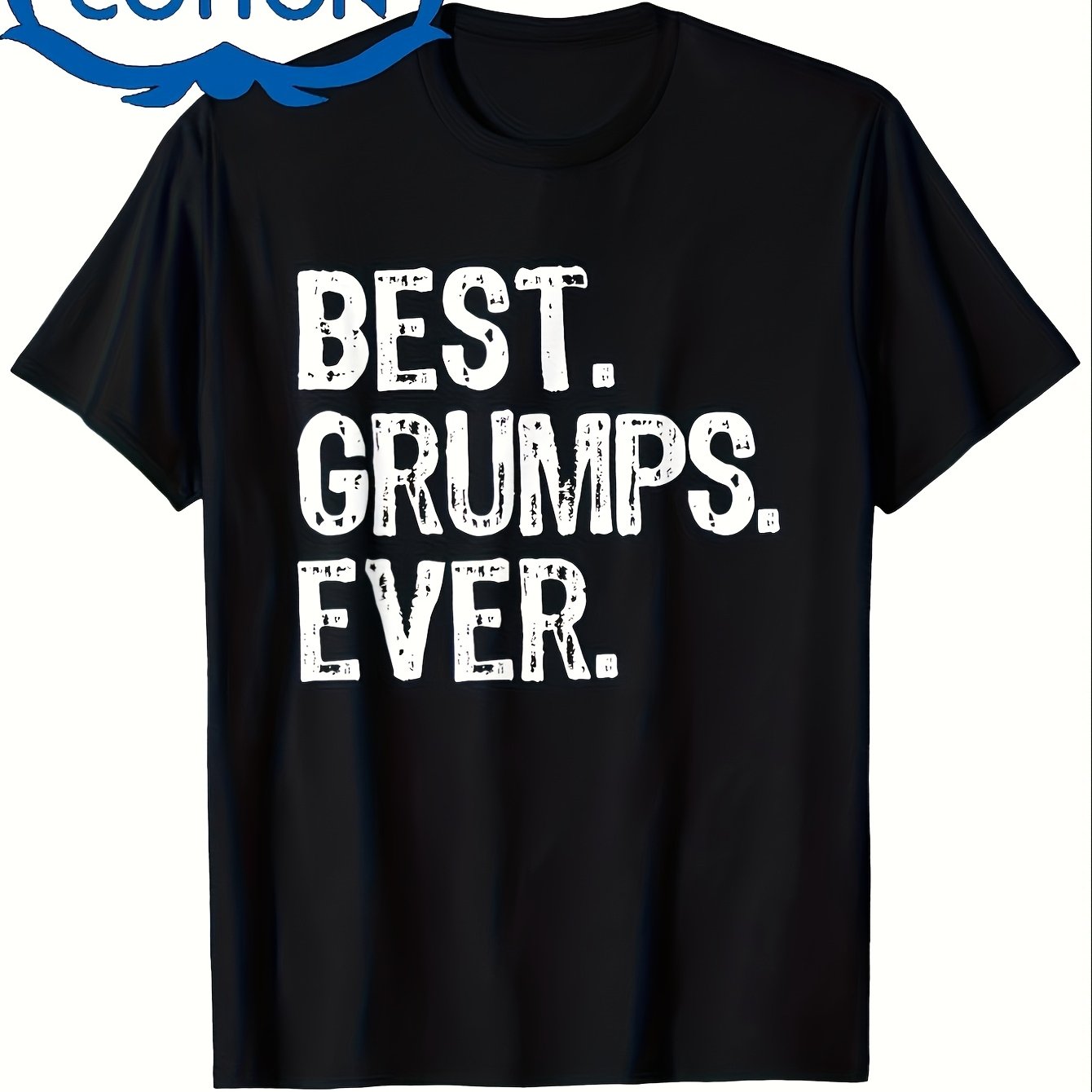 TEMU 2026 Ever Matching Family T-shirt Heavyweight Sm Unisex Tee With Face And Podcast Logo Design For The Best Fans Men And Women Black White Loose