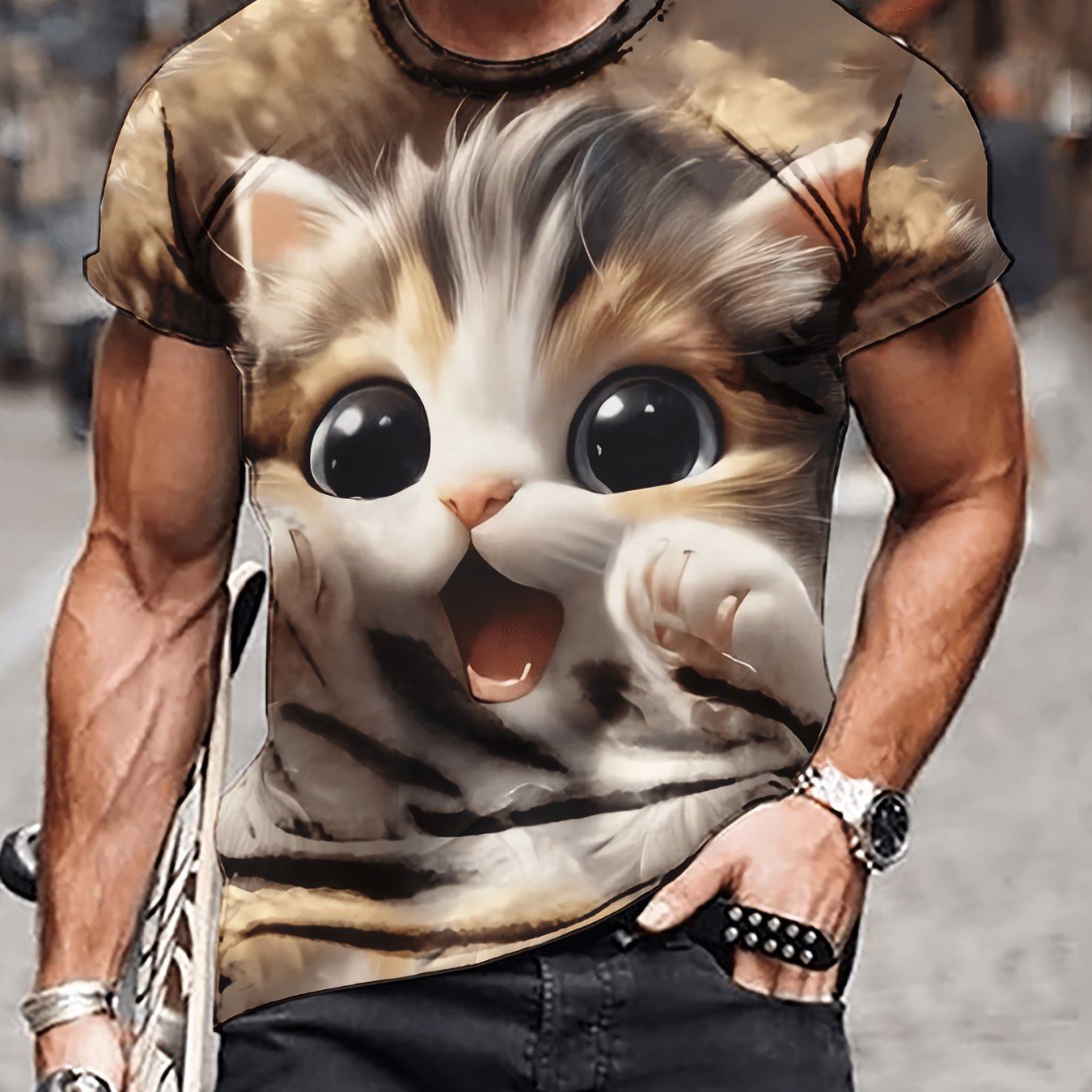 TEMU Novelty Men's 3d Print Fashion T-shirt