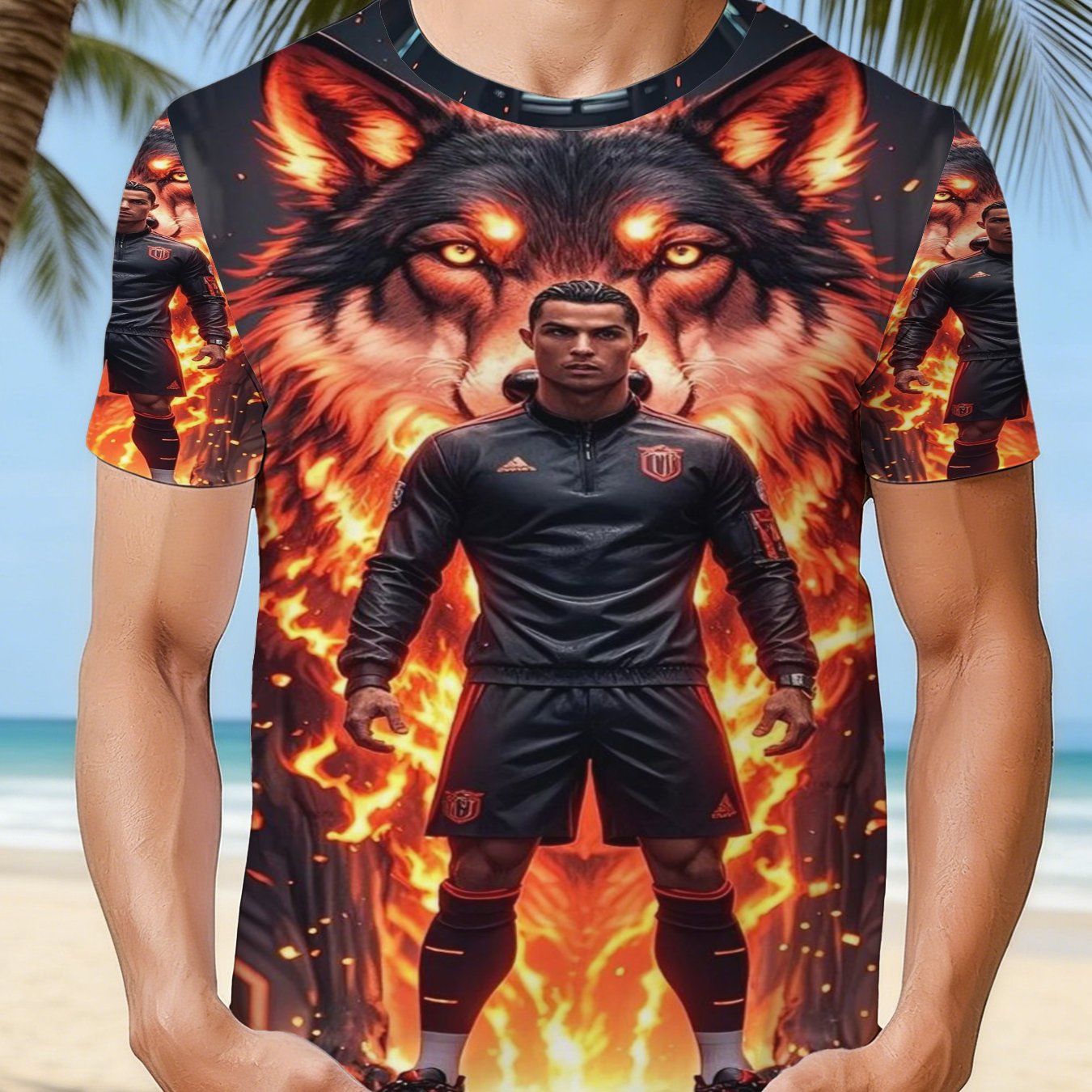 TEMU The Wolf Graphic Men's T-shirt Is Perfect For Athletic Casual Wear, Suitable For Fitness, Sports, Outdoor Activities, And Makes A Great Gift For