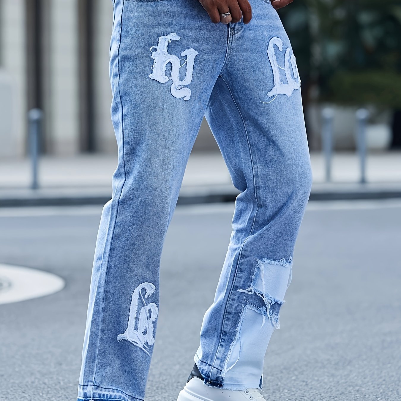 Men's Elastic Embroidered Long Pants