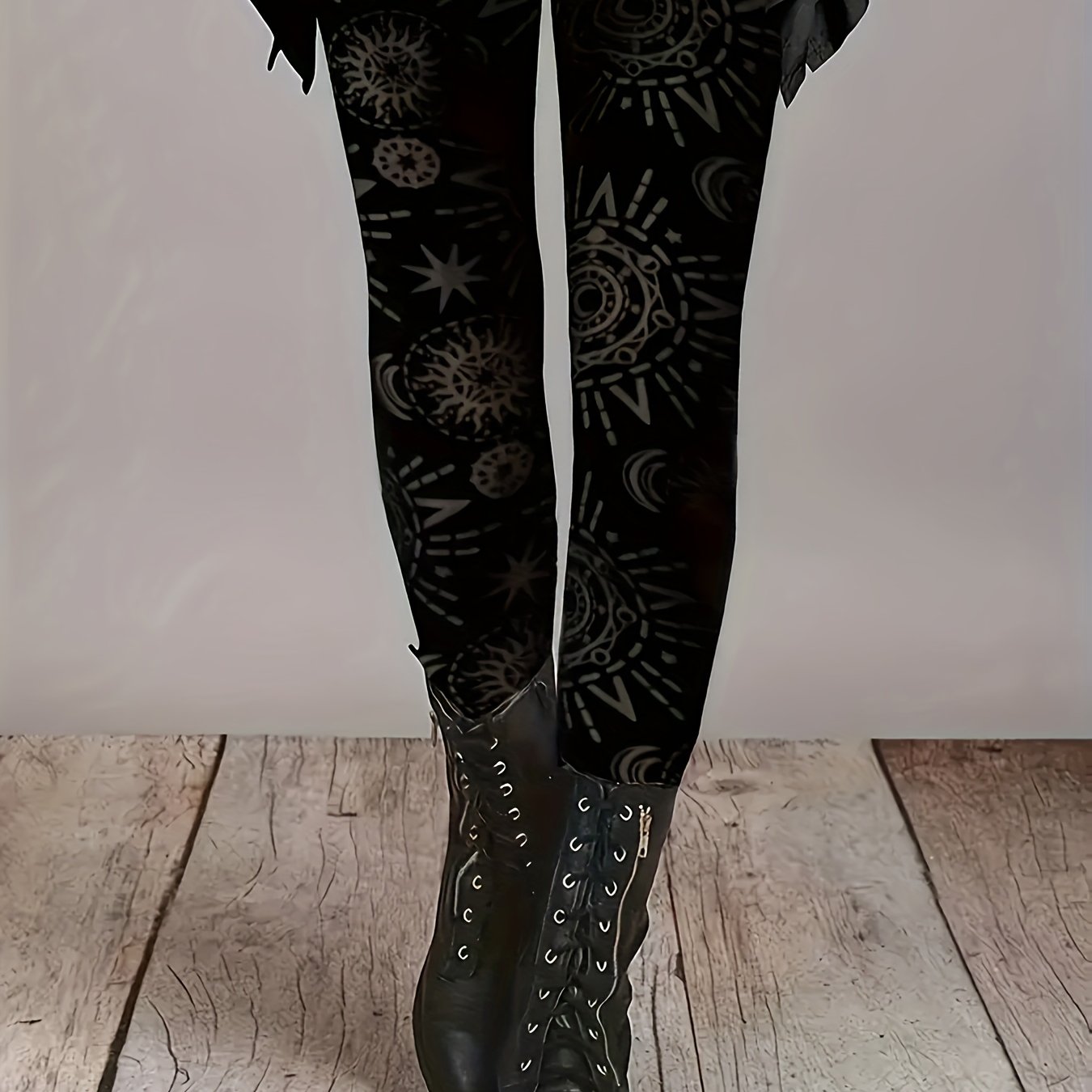 Image of Tingyu Directional Development Women's Fashion Trendy Stretch High-waist Printed Leggings