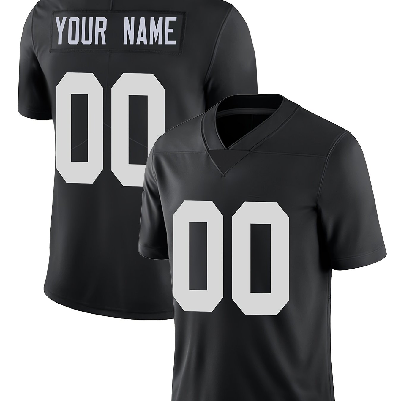 TEMU Customized Name And Number Men's Short Sleeve Breathable V-neck Embroidery Personalized American Football Jersey, Party Games Training