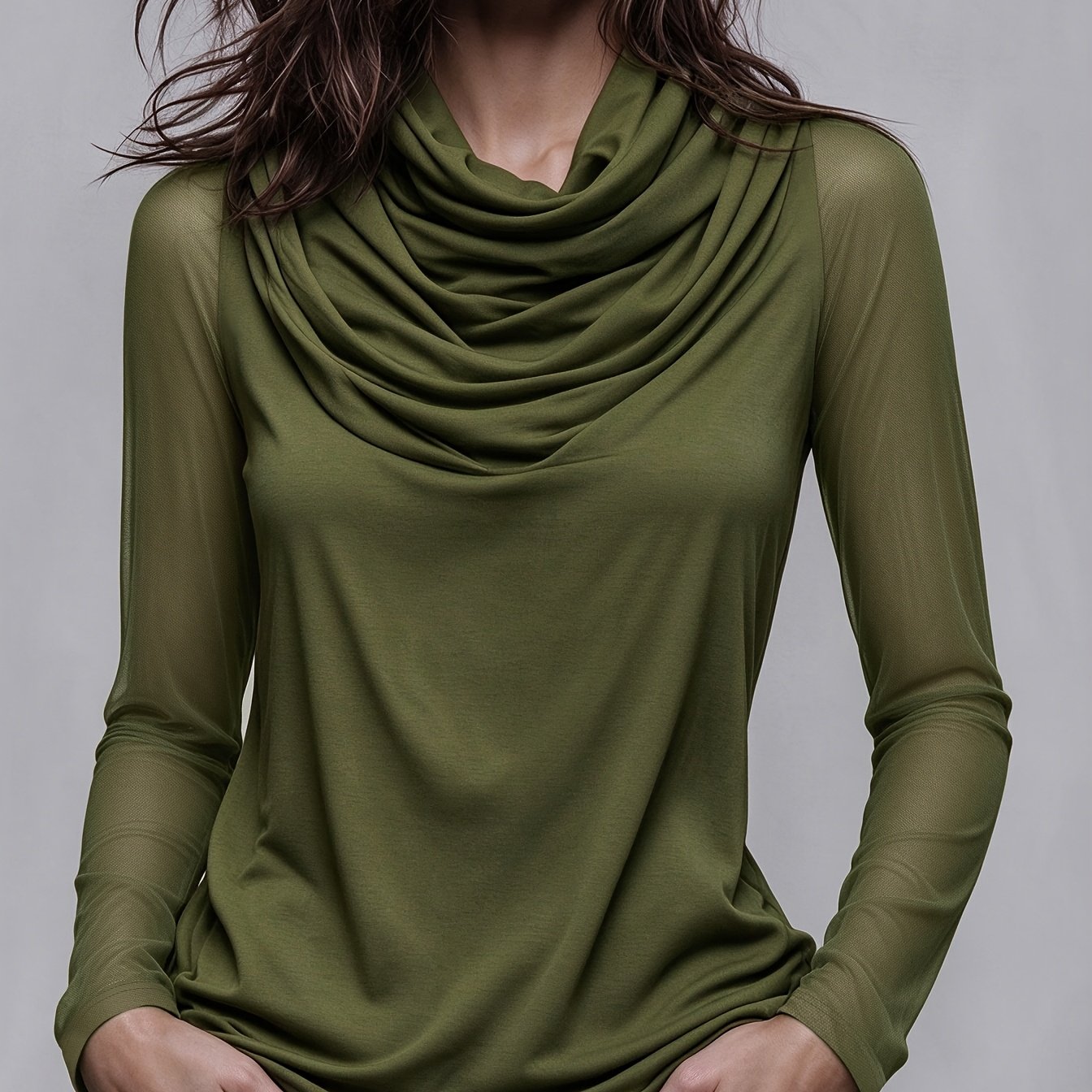 TEMU Nouveau haut élégant pour femme, pull uni à col balancier et manches échancrées en , polyvalent, confortable et décontracté, adapté