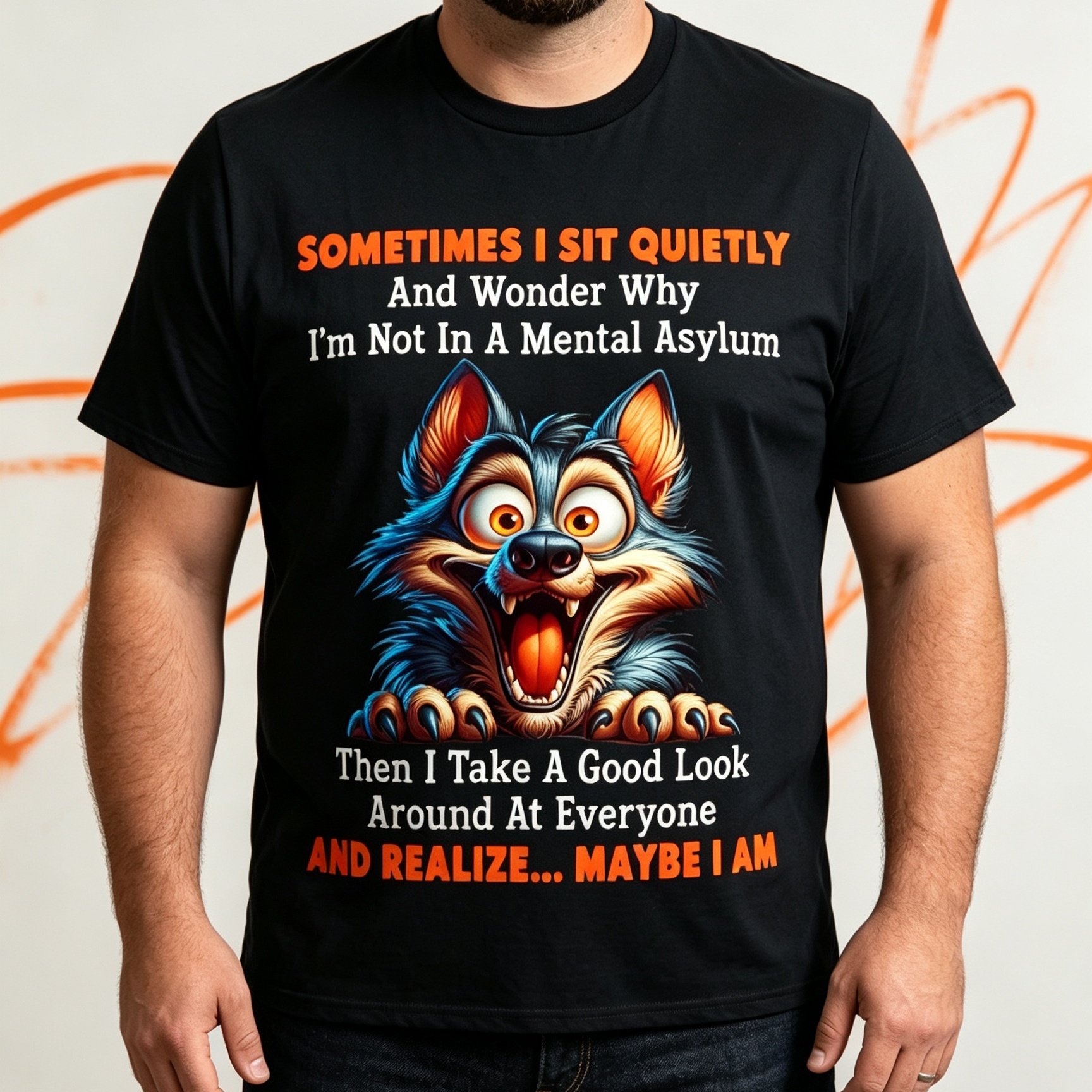 TEMU Large Size Printed T-shirt, I Sit And I Am Not Ill T-shirt[printed Design- Not Textured], Plus Size