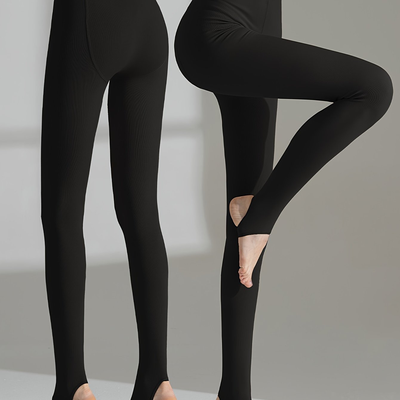 TEMU 2 Packs Of Women' And Autumn Thin Black/beige Slimming Leggings To Shape And Tighten The Legs