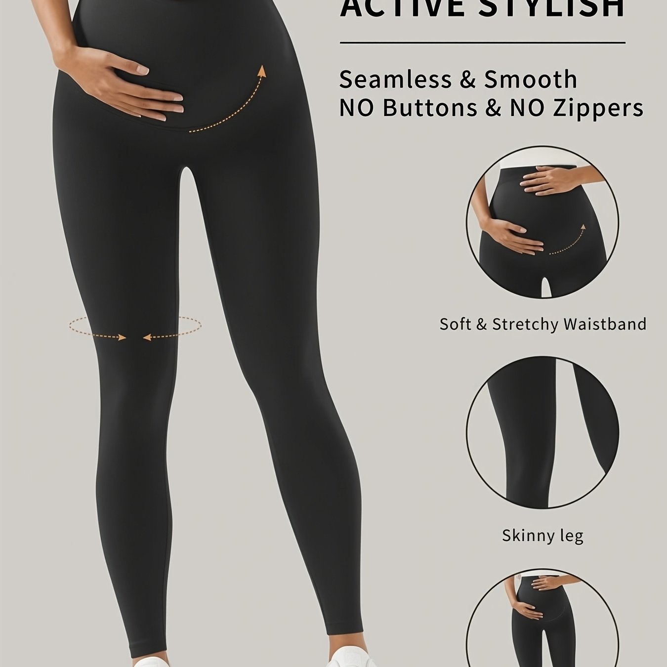TEMU Women's Maternity Pants, High Elasticity Comfortable And Safe, Wear, Fitness Yoga Exercise Sports Casual Ankle Pants