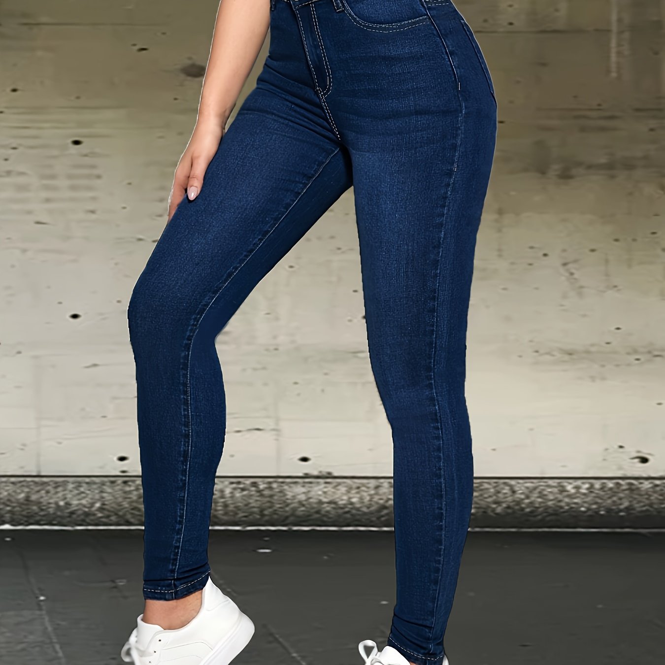 Image of Blue Fashion Stretch Skinny Pants Denim Jeans