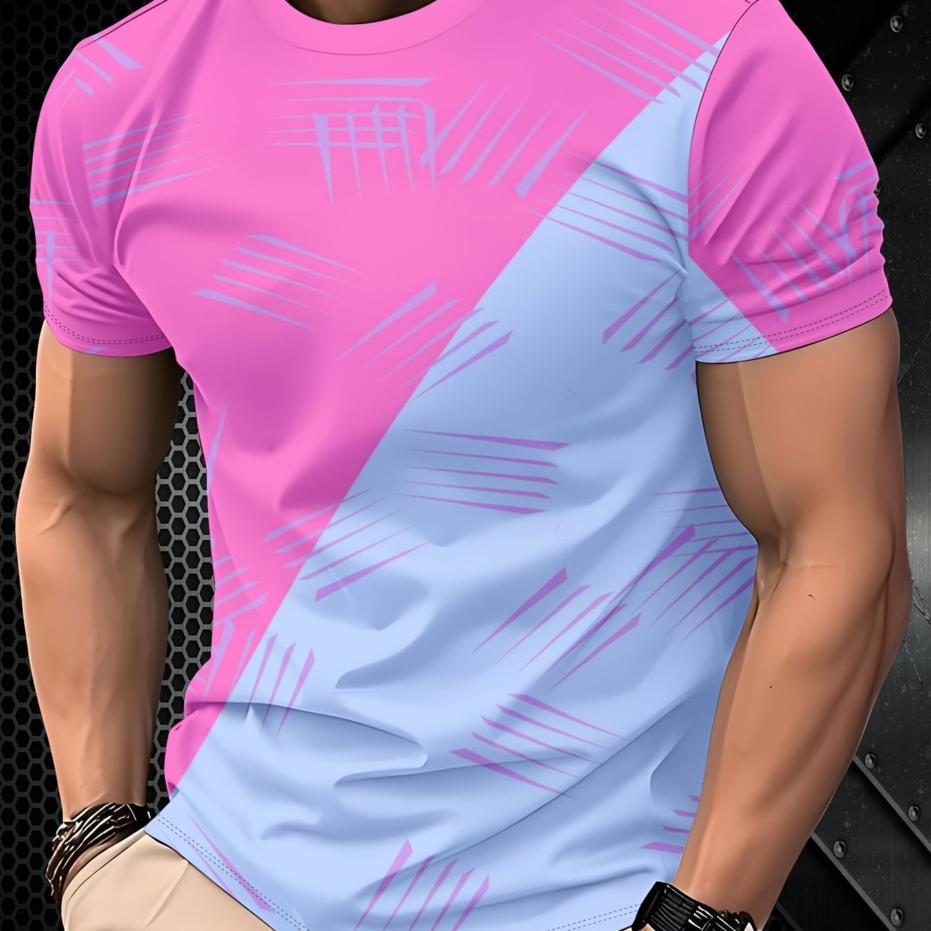 TEMU [printed Design- Not Textured] Men's Fashion T-shirt Original 's Casual Trendy Printed Pattern Short-sleeve T-shirt
