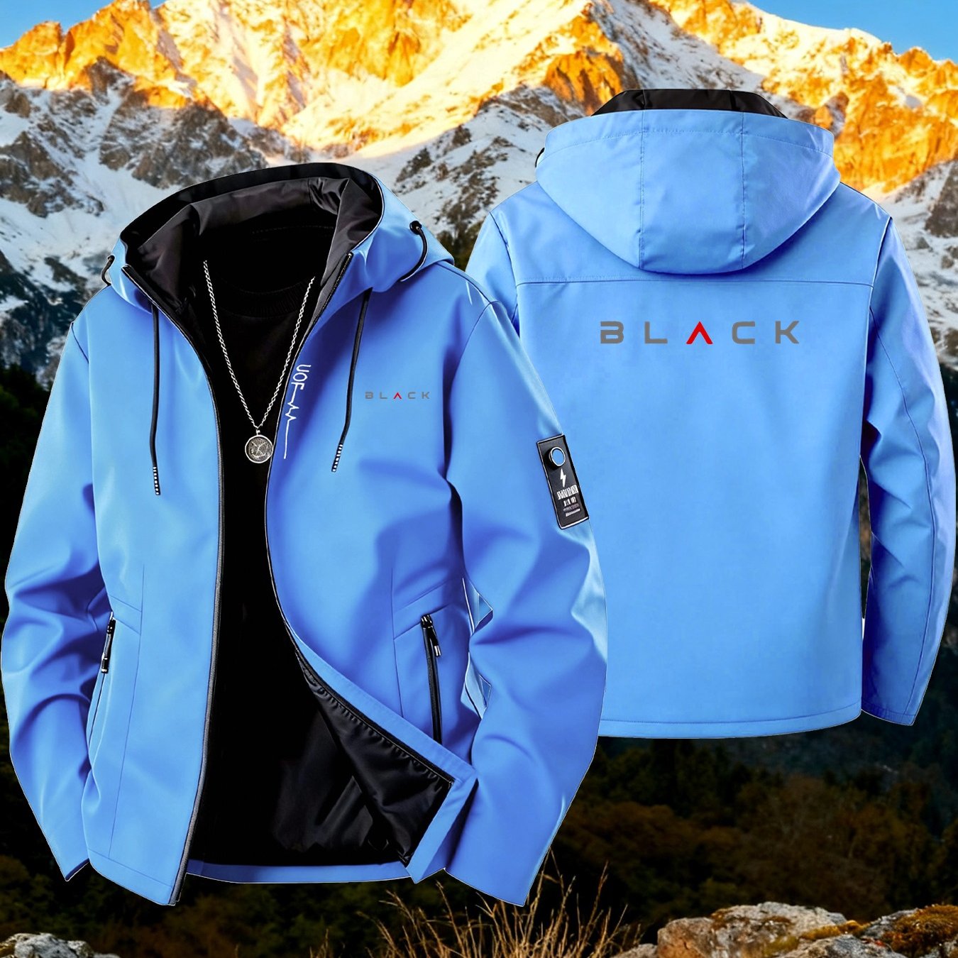 TEMU Hooded New Brand High-elasticity Temperature Jacket, For Outdoor Mountain Climbing, Outdoor Mountain Climbing Shell Jacket, Casual Jacket At The