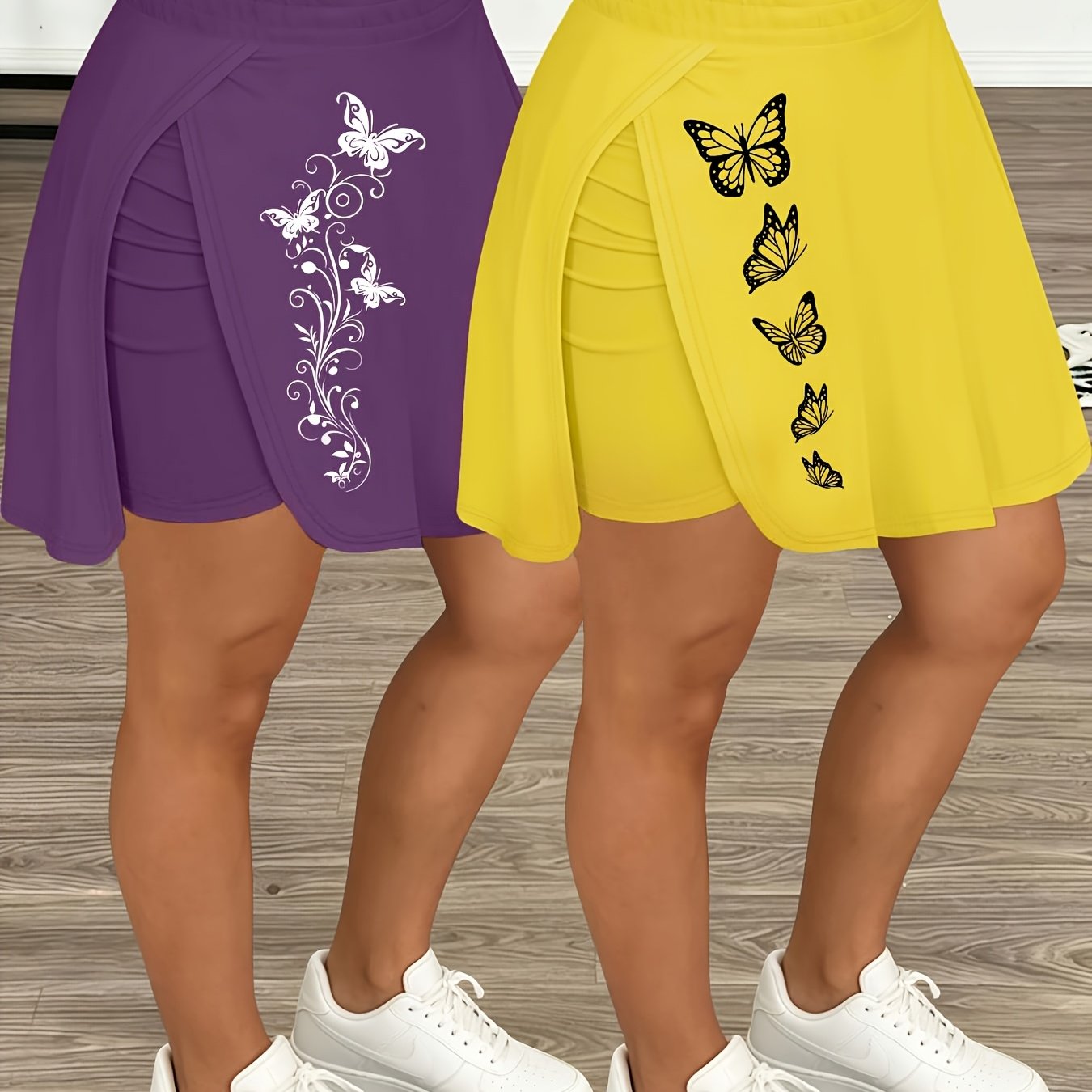 TEMU 2026 Spring/summer New Arrival Women' Casual Light Totem Print Printed Bottoms Versatile Options Commuting Streetwear Short Women's Bottoms