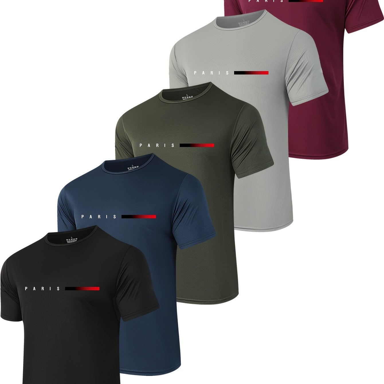 TEMU 's Neck Summer Sports T-shirts, Quick-dry, Breathable, Moisture-wicking, For Gym Workouts, Daily Casual Wear, Running, And Outdoor Activities