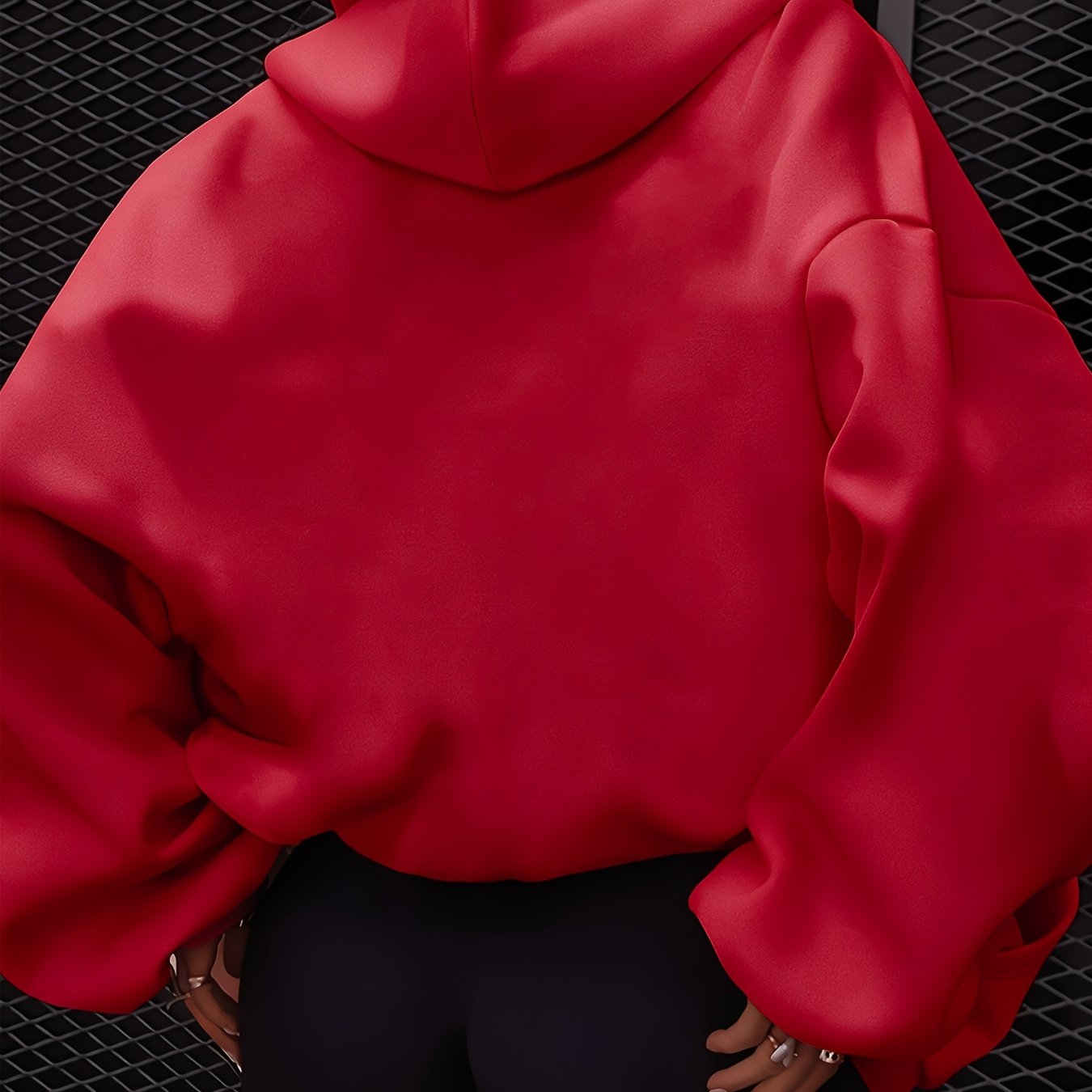 TEMU Solid Color Hoodie With Warm Drawstring And Hooded Sweatshirt