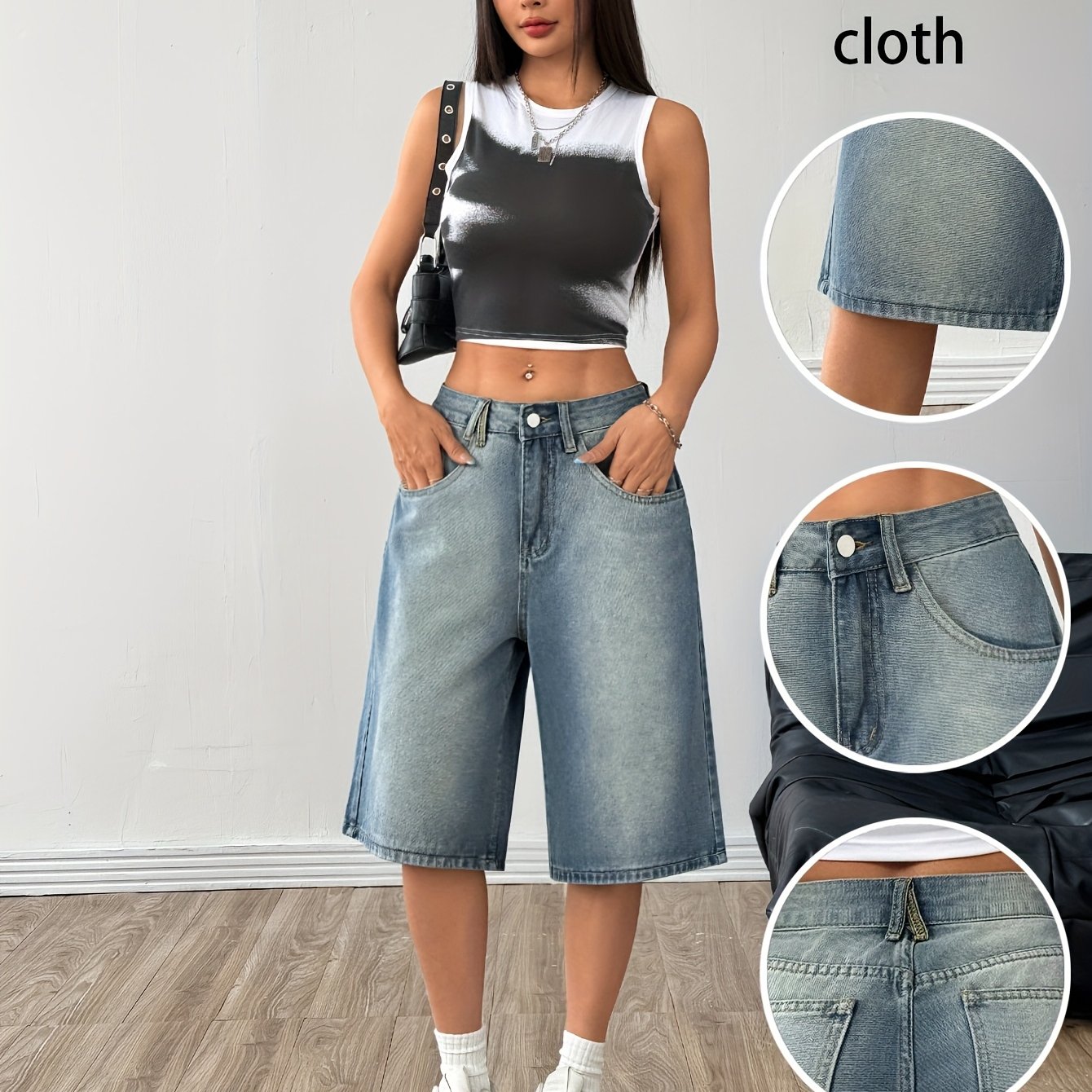 Women's Denim Bermuda Shorts