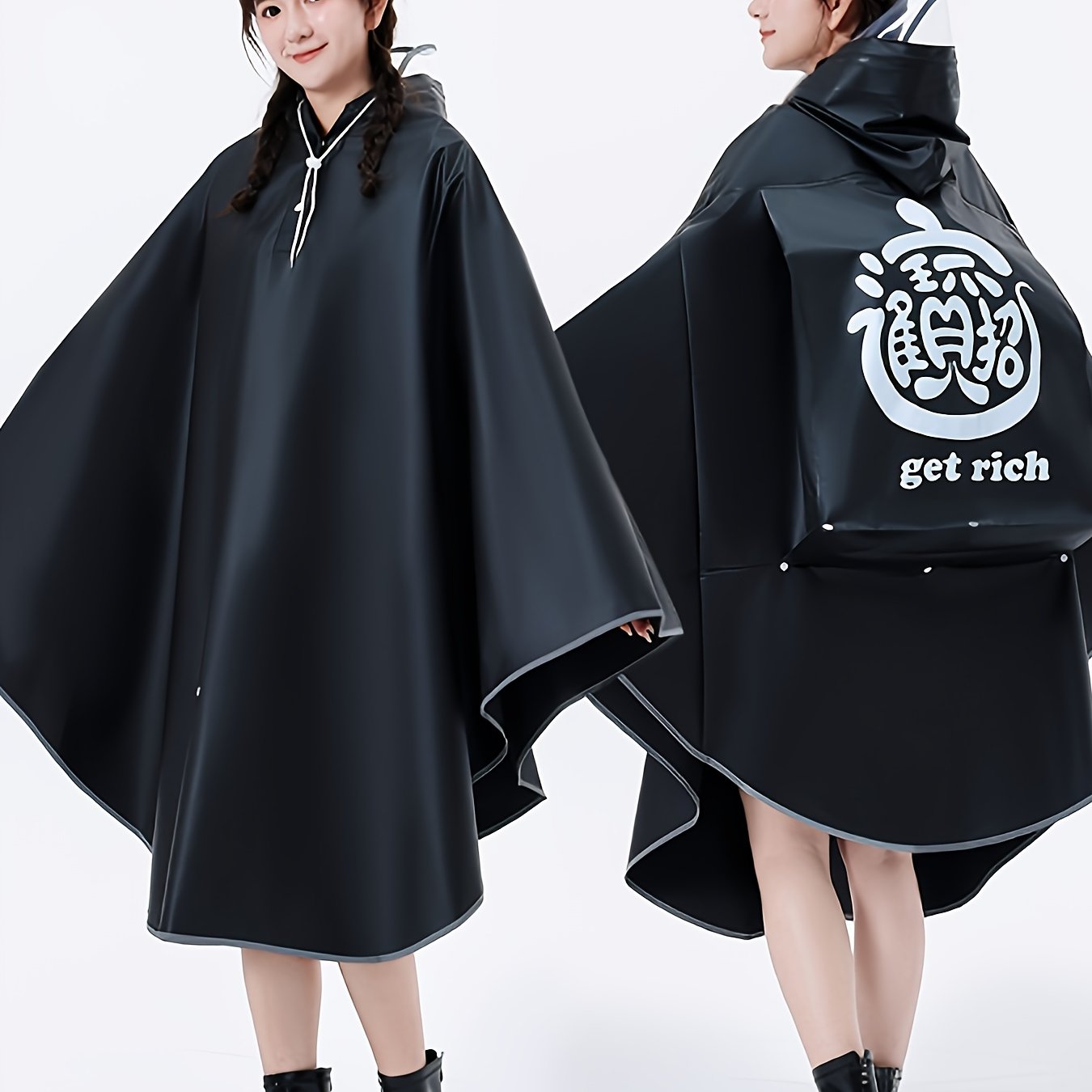 TEMU Imperméable de vélo pour homme et femme, veste de pluie de vélo électrique, style coréen, imperméable pour l'extérieur