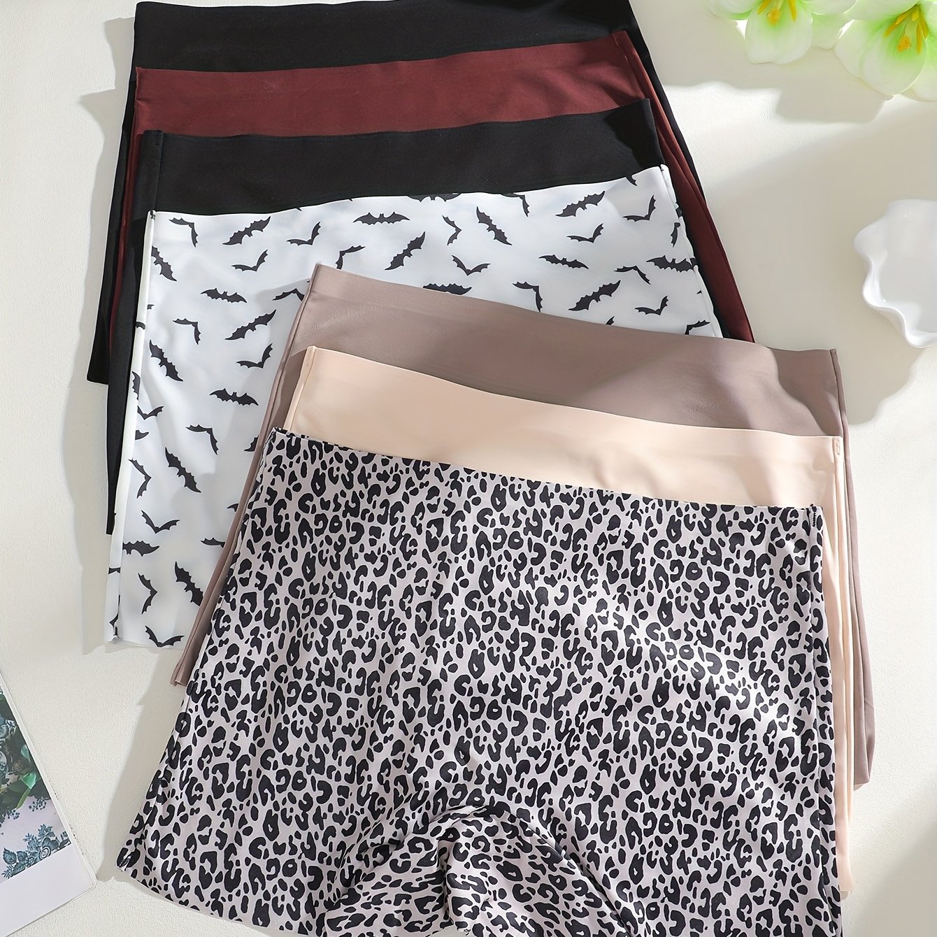 TEMU 7pcs Seamless Boxer Shorts, Fashionable, Comfortable, Casual, Breathable, Underwear, Suitable For Daily Commuting, Women's Underwear And