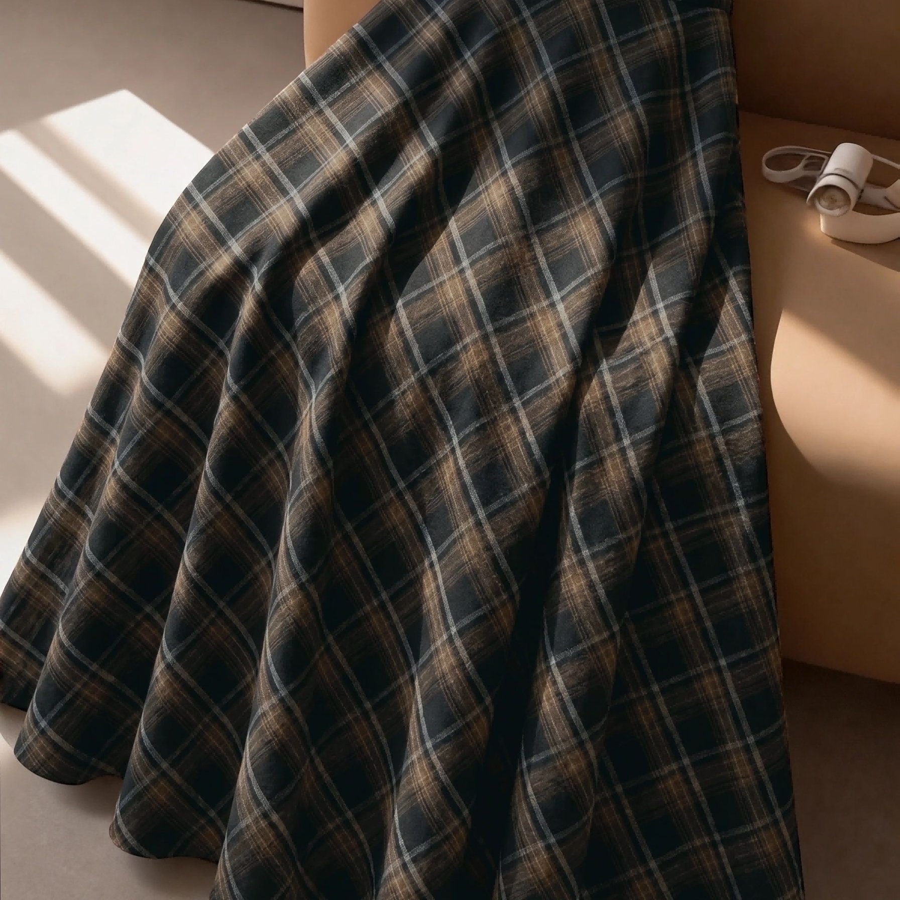 TEMU Jupe Maxi à Carreaux pour Femmes, Robe Trapèze Taille Haute Automne Hiver, Style Rétro Décontracté Mi-Long, pour , , les et