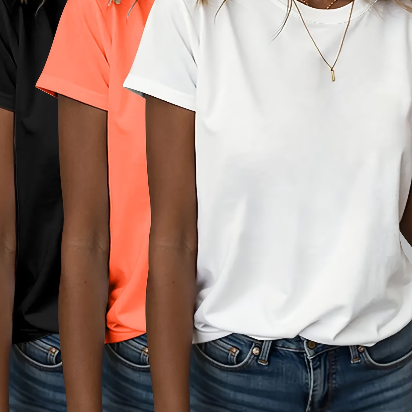 TEMU Fashion Women's Short Sleeve T-shirt 3pcs Set