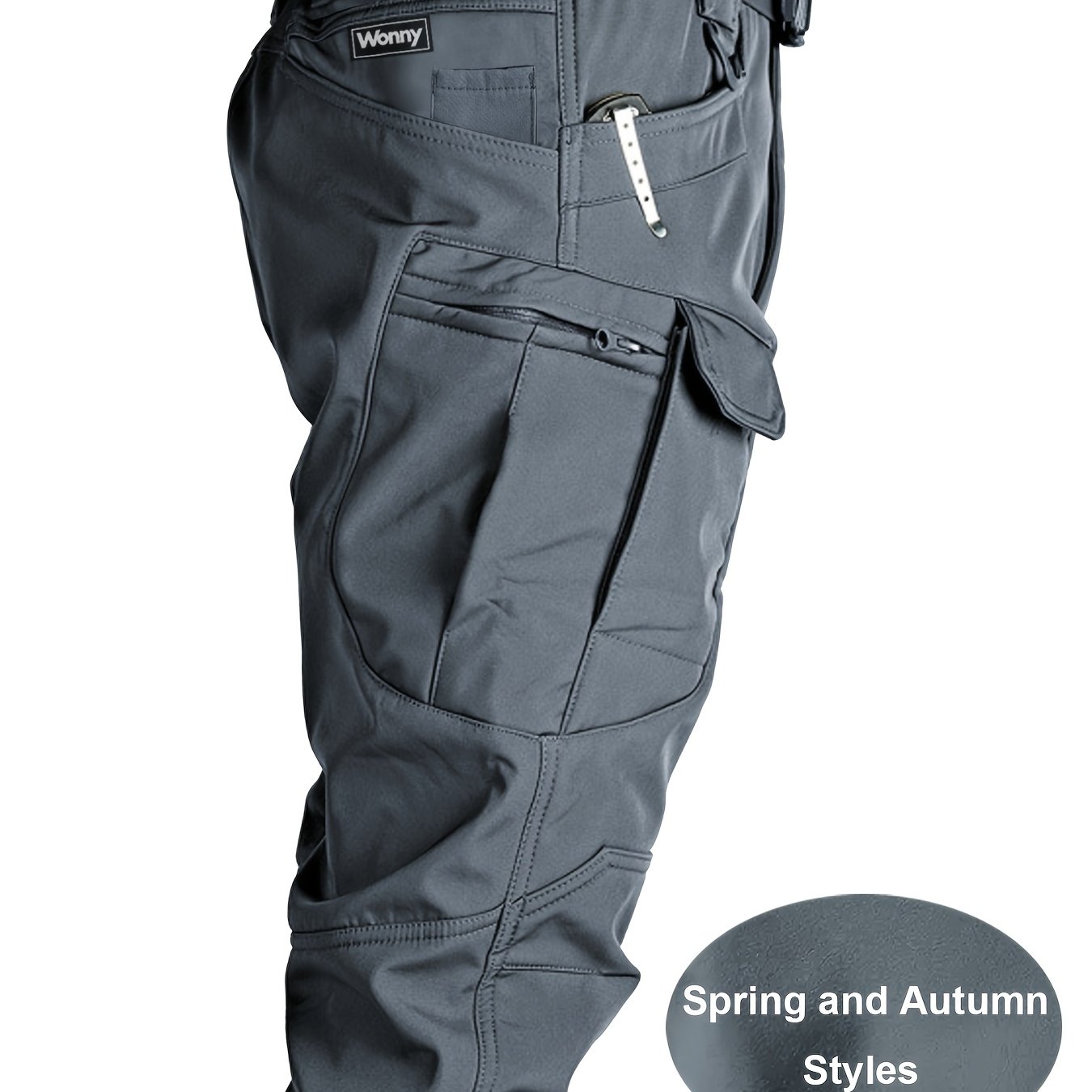 TEMU Pantalon cargo tactique pour homme, plusieurs poches - Mélange durable de polyester et d'élasthanne, tissu extensible, lavable en machine,