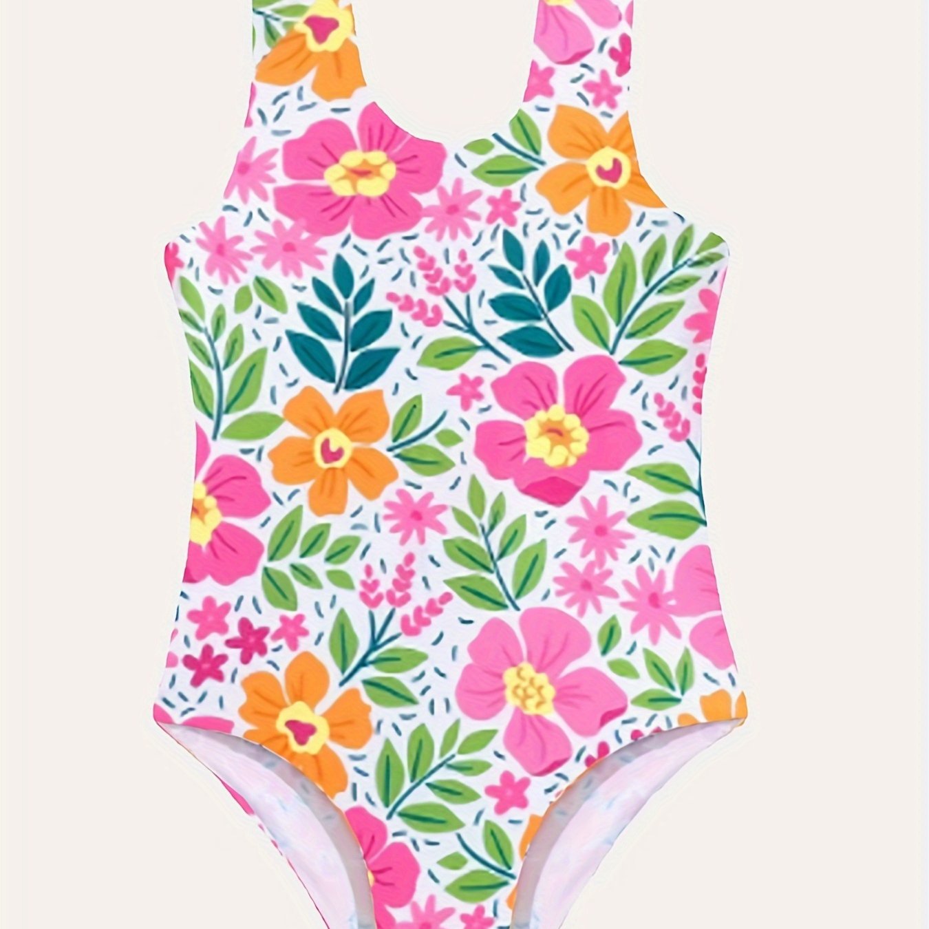 Image of Vest One-piece Swimsuit Flower Toddler Swimsuit Swimwear 1t3t5t