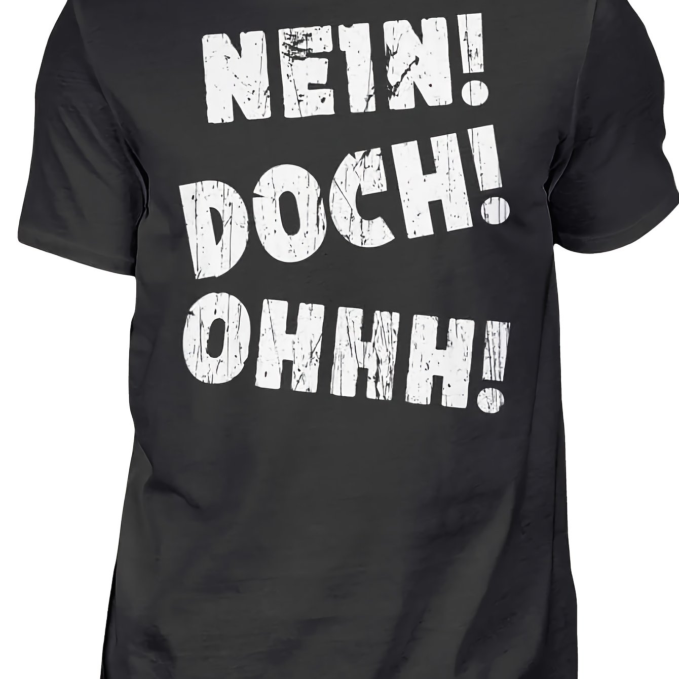 2026 New Nein Doch Ohhh Herren Funshirt| Casual With Print, Crew Neck, Stretch Fabric, Regular Fit For Men, Plus Size